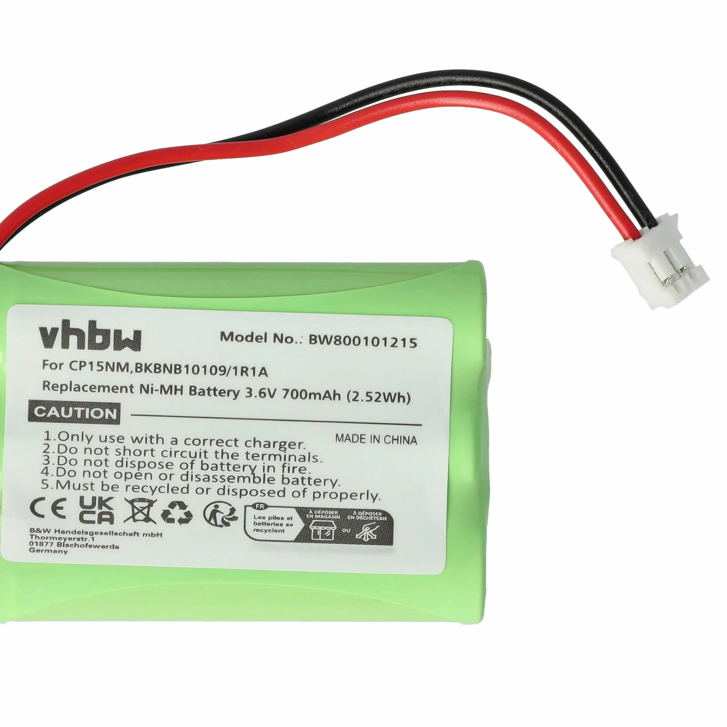 vhbw batteria compatibile con Motorola MBP853PU, MBP853CONNECTPU telefono fisso cordless (700mAh, 3,6V, NiMH)