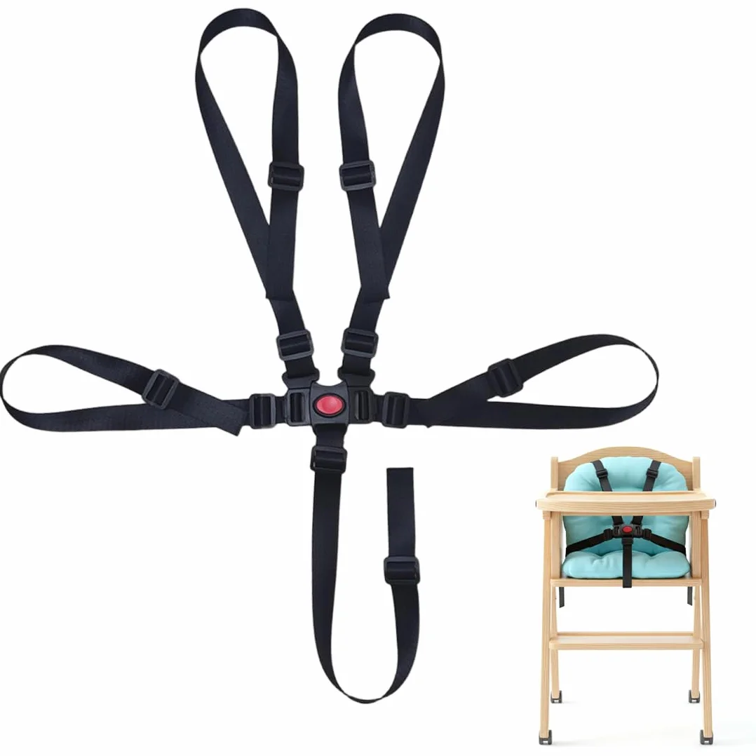 Cinture Universali per Seggiolone Pappa, Cinghie per Seggiolone a 5 Punti, Regolabile Cintura di Sicurezza per Bambini per Seggiolino Cinghie Passeggini