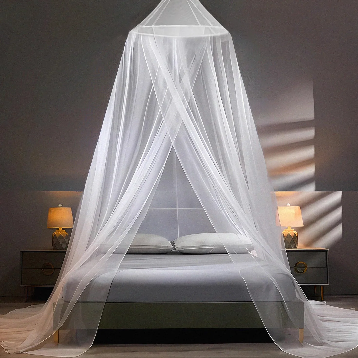 Sekey XXL Moustiquaire pour Lits Simples à Doubles, Protection Anti-Insectes, 60x250x1200cm, Blanc