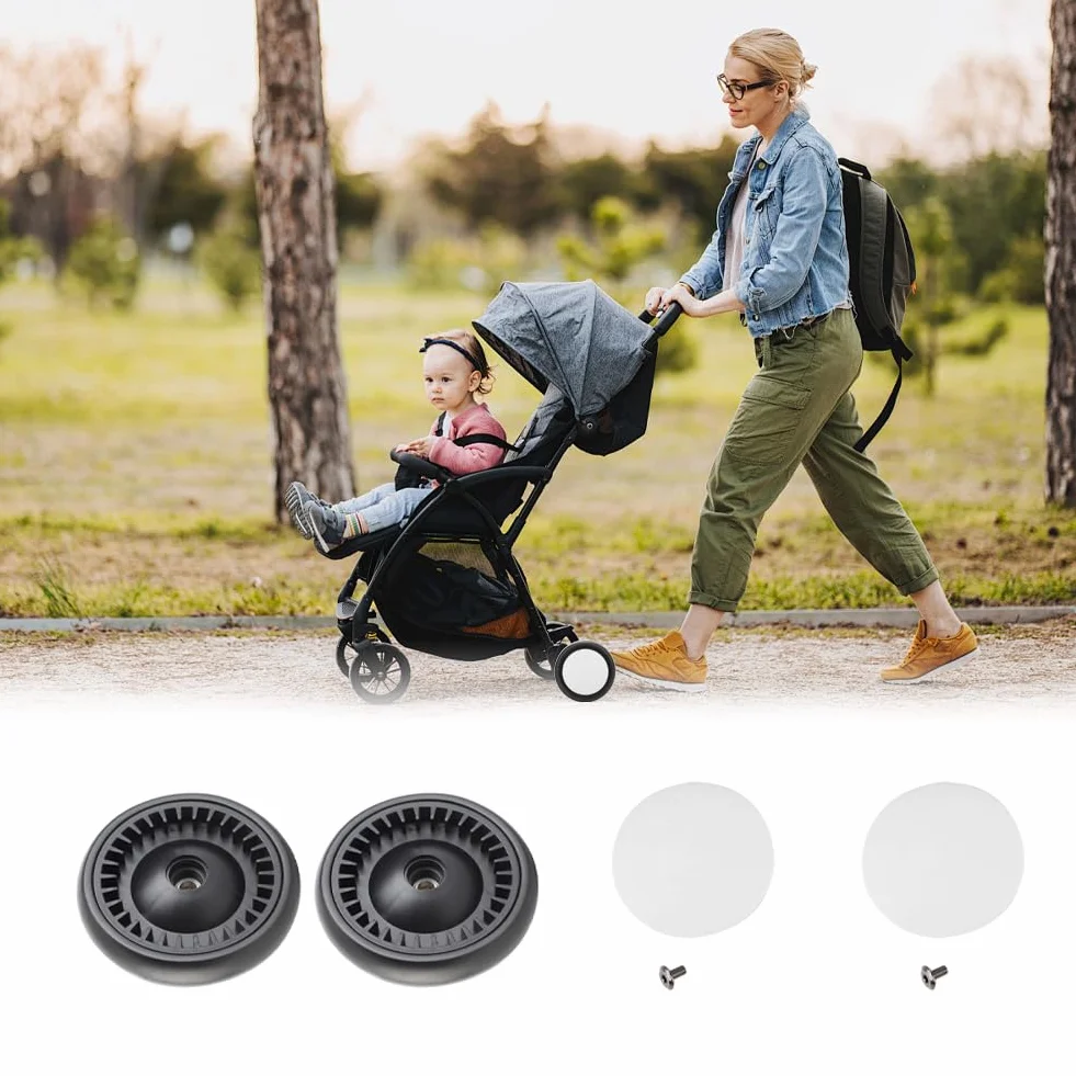 Joyzan Ruota del Passeggino, Rotazione 360 Gradi Passeggini Ruote Posteriore Gomma Accessori Sostituzione Posteriori Universali Sostituibili Carrozzina Ricambio Per Bambini Con Attrezzi