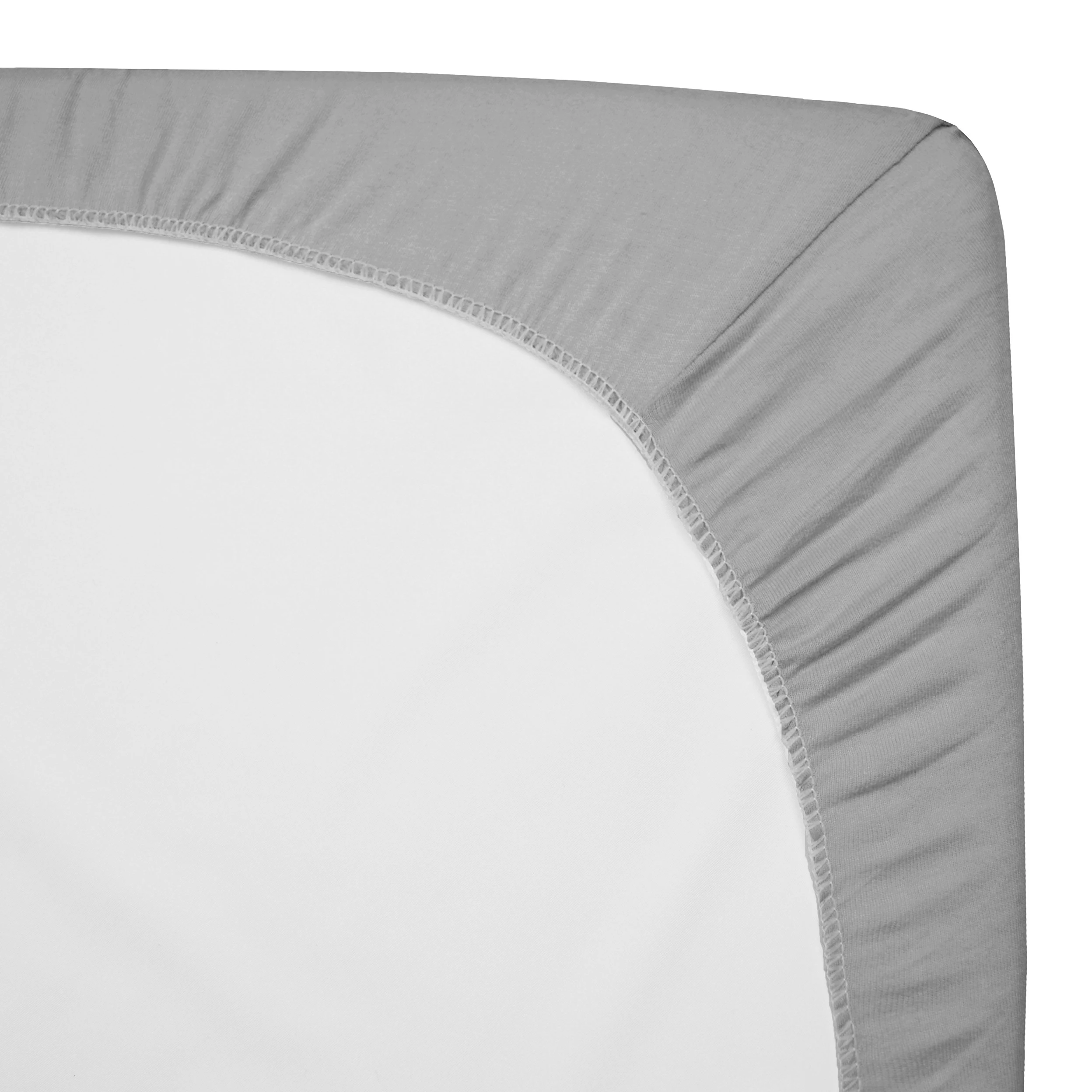 American Baby Company Confezione da 2 lenzuola con angoli in 100% cotone naturale, 99,1 x 68,6 cm, morbide e traspiranti, per playard e mini culla, grigio stelle e grigio, per ragazzi e ragazze