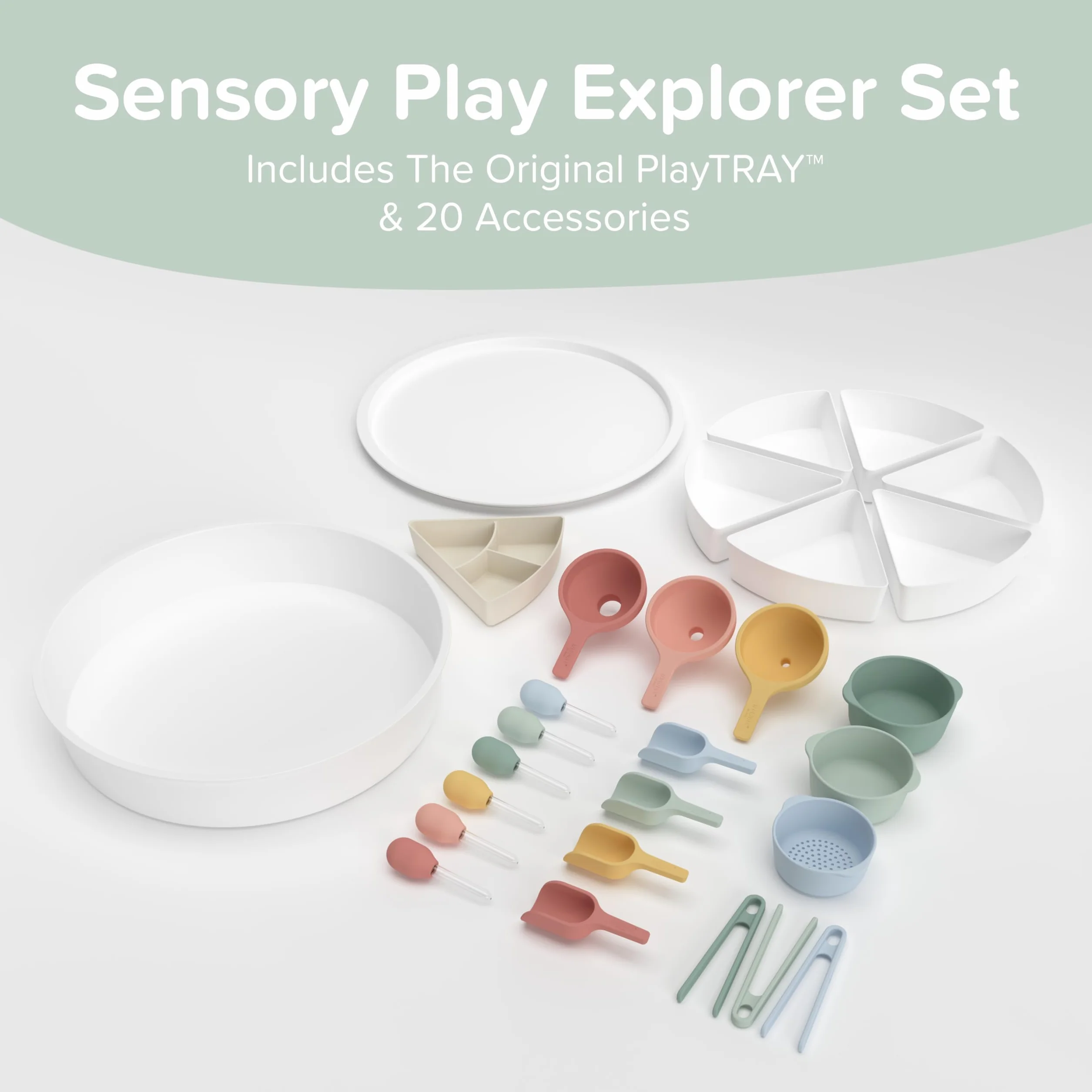 Inspire My Play - Set Explorer per Gioco Sensoriale – Vassoio Tuff con Coperchio e Accessori per Tavolino Bambini - Tavolo Gioco Bambini