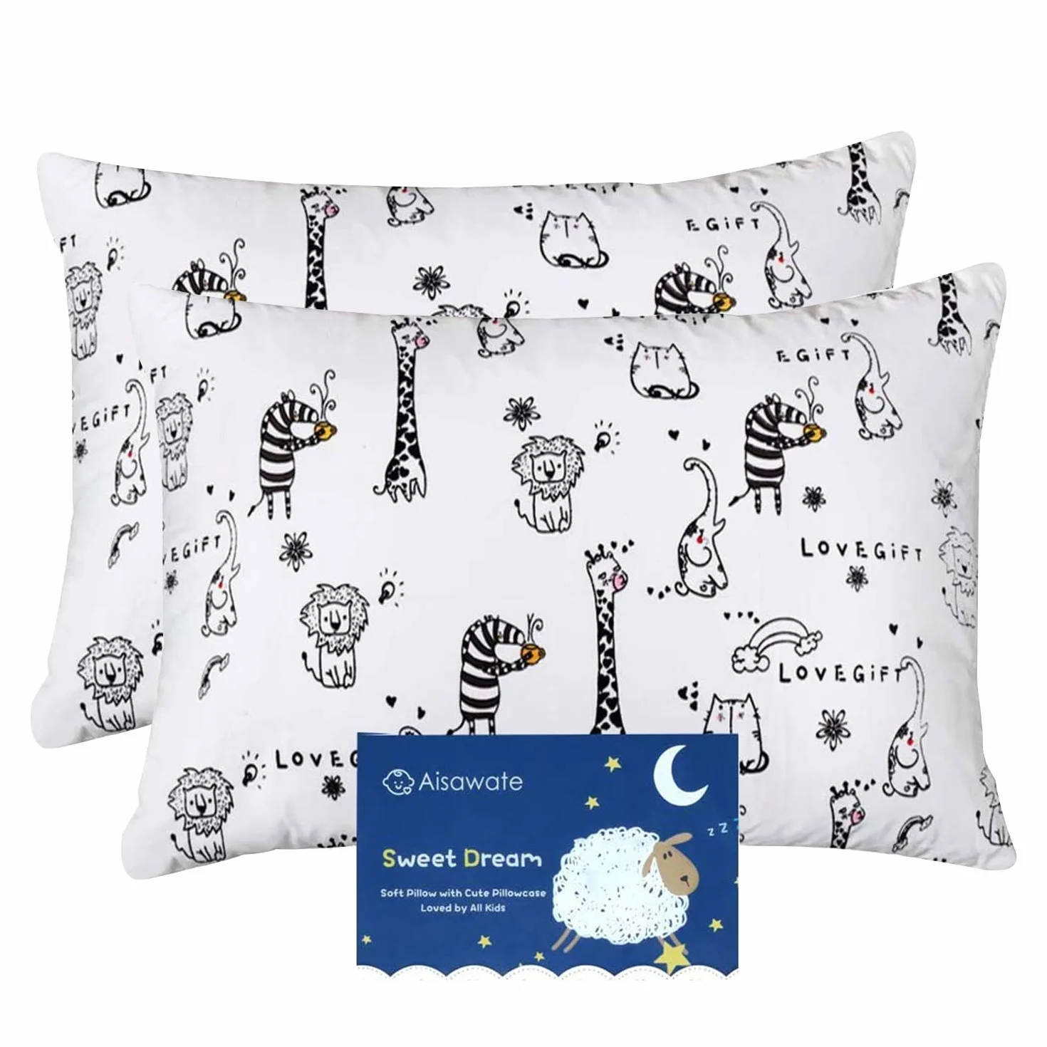 Coppia di federe per cuscino per lettino da 40 x 60 cm, confezione da 2 federe per cuscino in 100% cotone, per ragazzi e ragazze, con chiusura a busta, lavabile in lavatrice, federa da viaggio