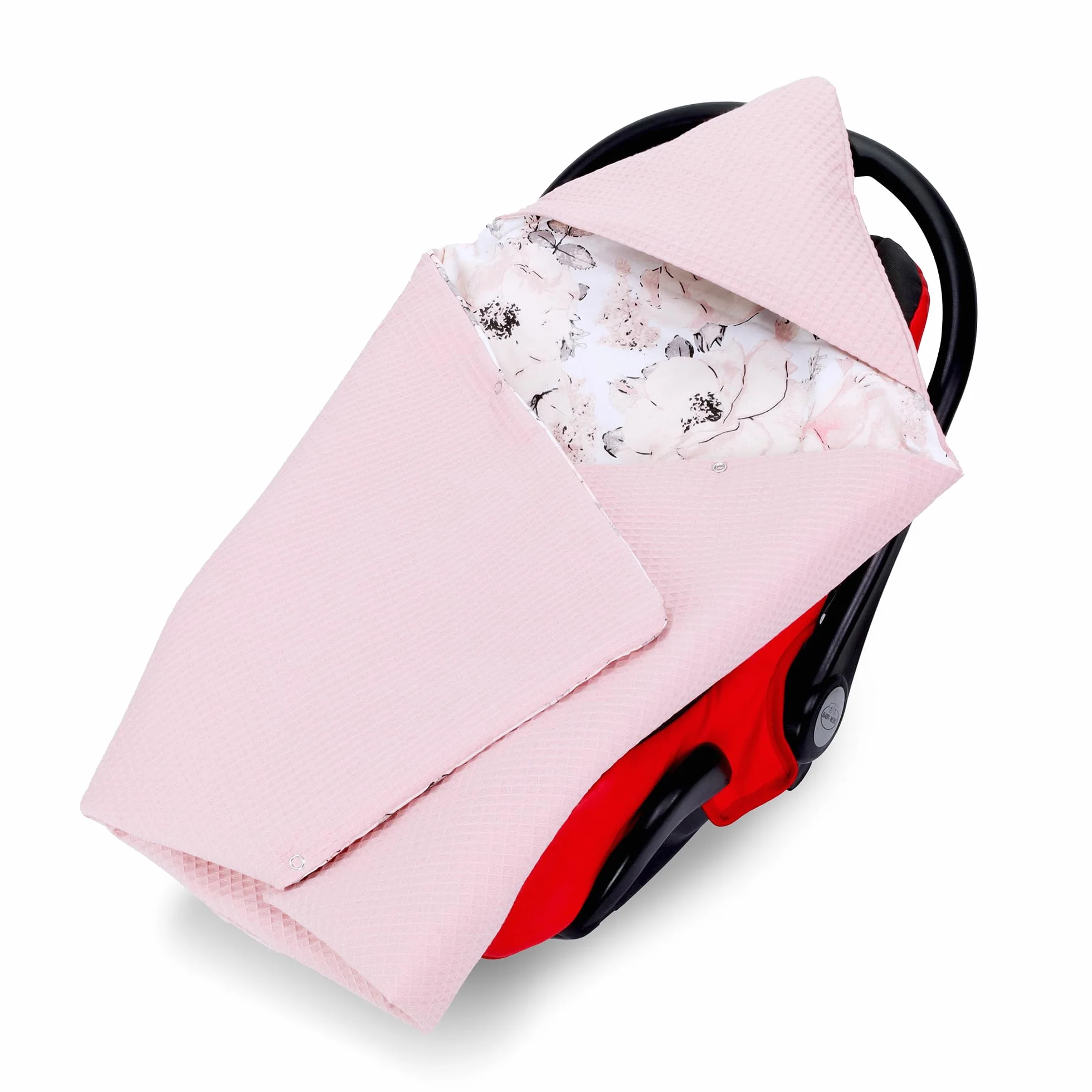 Totsy Baby Coperta per seggiolino auto universale per tutte le stagioni, in piquet di cotone, a nido d'ape, rosa selvatica, rosa sporco
