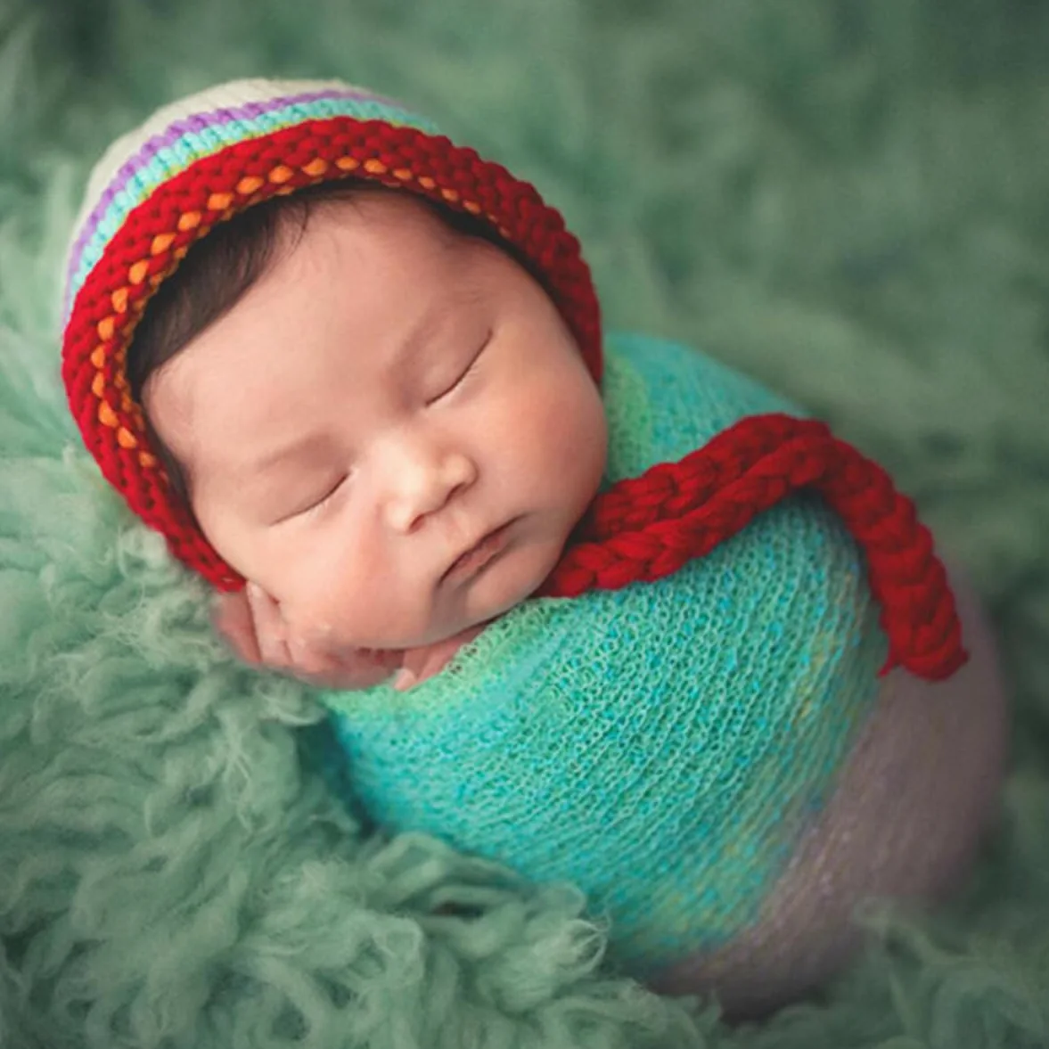 BESTonZON 3 Pz Coperta Del Bambino Fasce Del Bambino Coperta Del Bambino Swaddle Fasce Per Neonati Oggetti Di Scena Neonato Swaddler Neonato Arcobaleno Fotografia Infantile