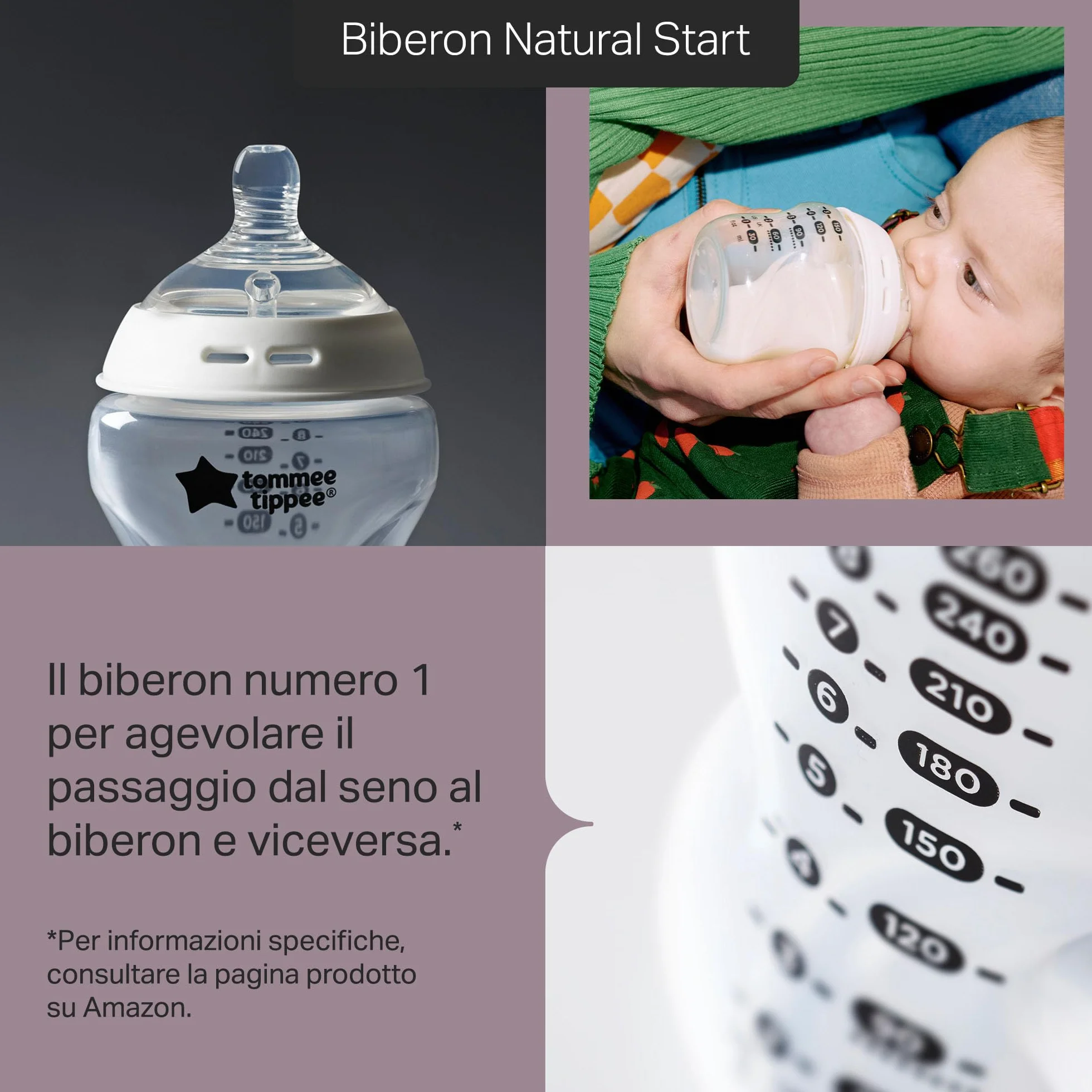 Tommee Tippee Starter Set, Comprensivo di Biberon Natural Start Autosterilizzanti da 150ml e 260ml con Tettarelle a Flusso Lento e Super Lento, Ciuccio Neonato Newborn e Ciuccio StayPut Ultraleggero