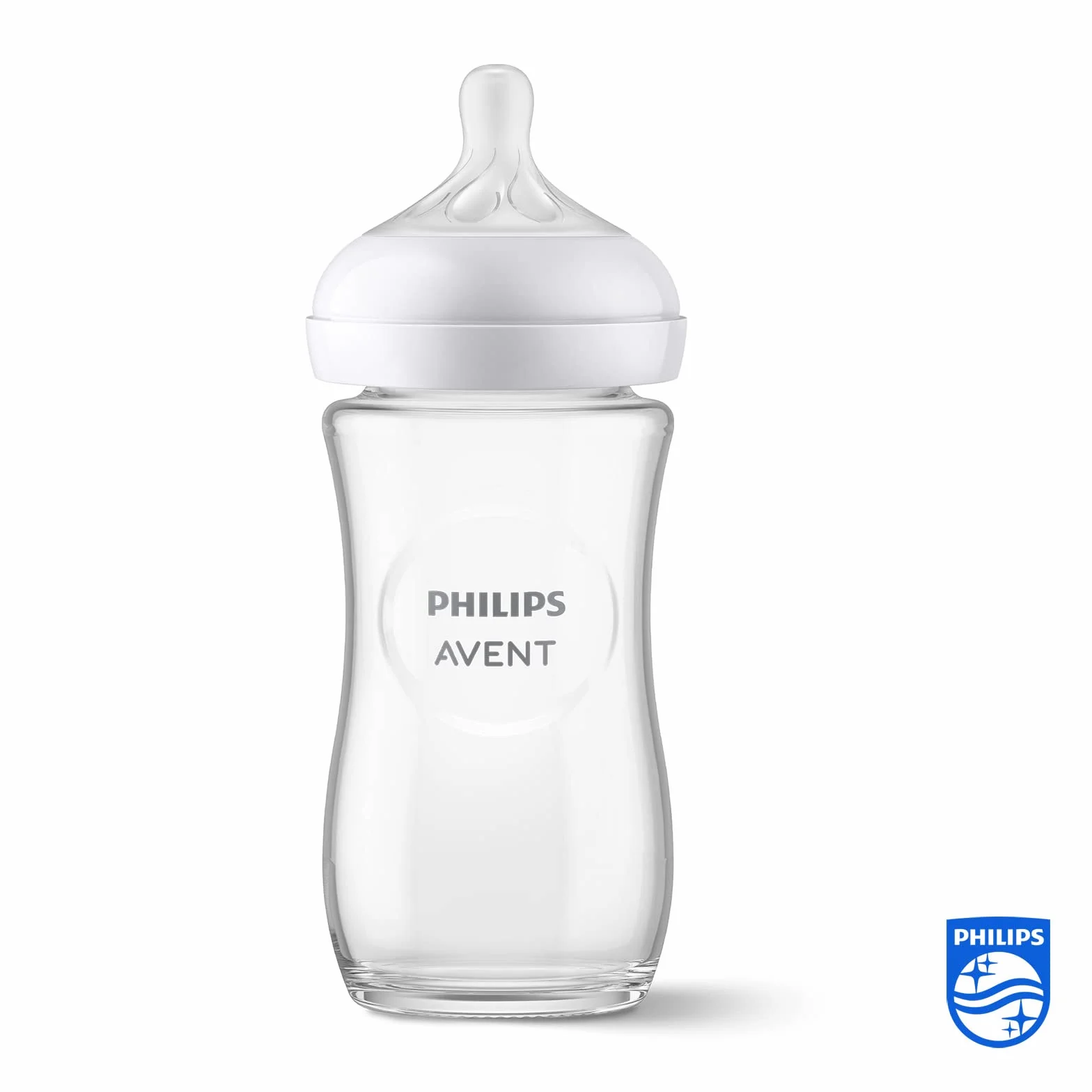 Philips Avent, 2 flaconi in vetro naturale con ciuccio reattivo, 240 ml, (modello SCY933/01)