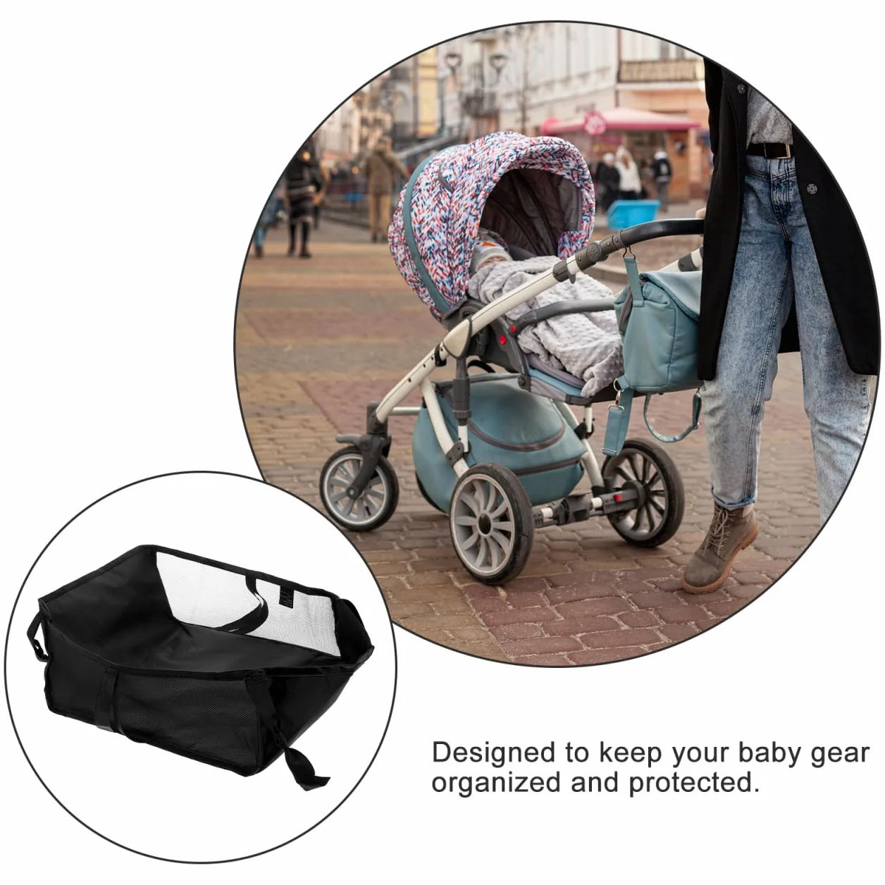 Cestino Inferiore Per Passeggino, Cestino Inferiore Per Carrozzina, Per Passeggino In Tessuto Oxford Per Lo Shopping