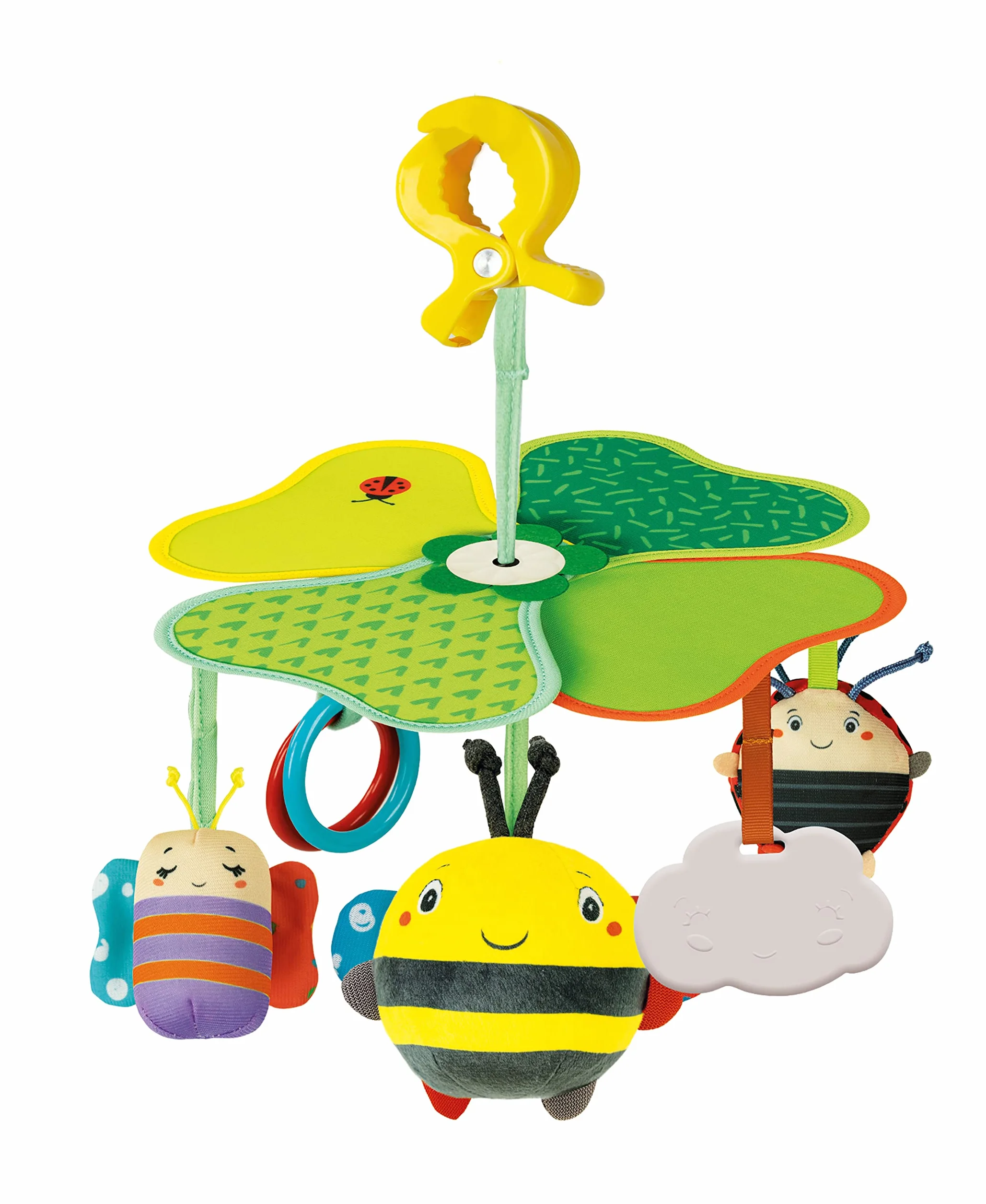Clementoni - 17790 - Easy-Peasy Travel Mobile - Giostrina Culla O Passeggino, Giocattolo da Appendere per Passeggino, Gioco Passeggino Neonato, Leggera E Trasportabile