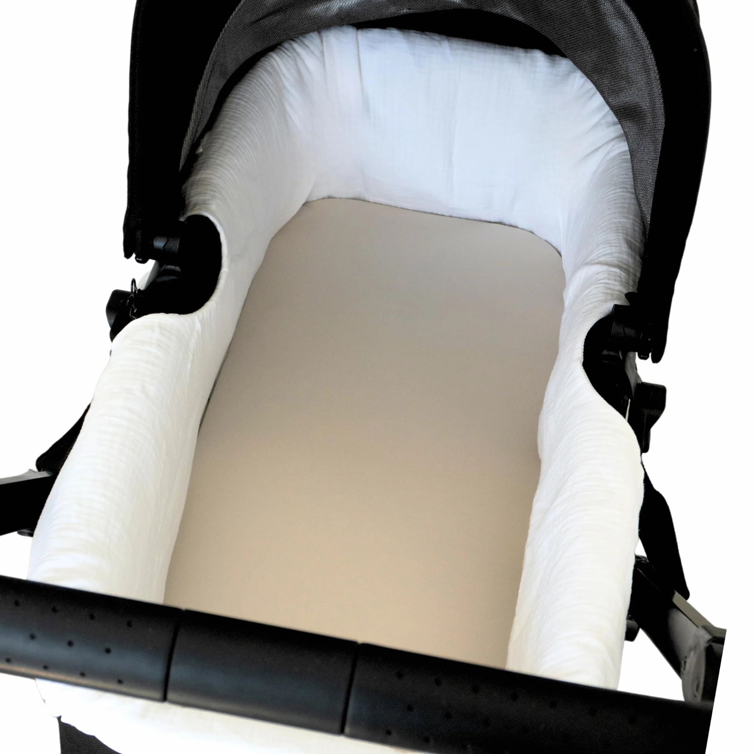 Thermikoa Rivestimento Navicella Universale in Mussola di Cotone – Copertura Copri Neonato Carrozzina, Fodera Interno, Lenzuola Carrozzina Neonato (Bianco)