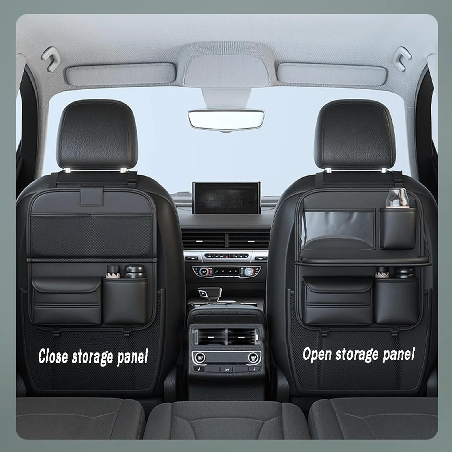 Generico Organizer Sedile Posteriore Auto per Forthing Yacht DFSK Forthing 4 U-Tour 2022-2025, Universale Pelle Organizzatore con Vassoio Pieghevole, Viaggio Essenziale per Bambini Adulti