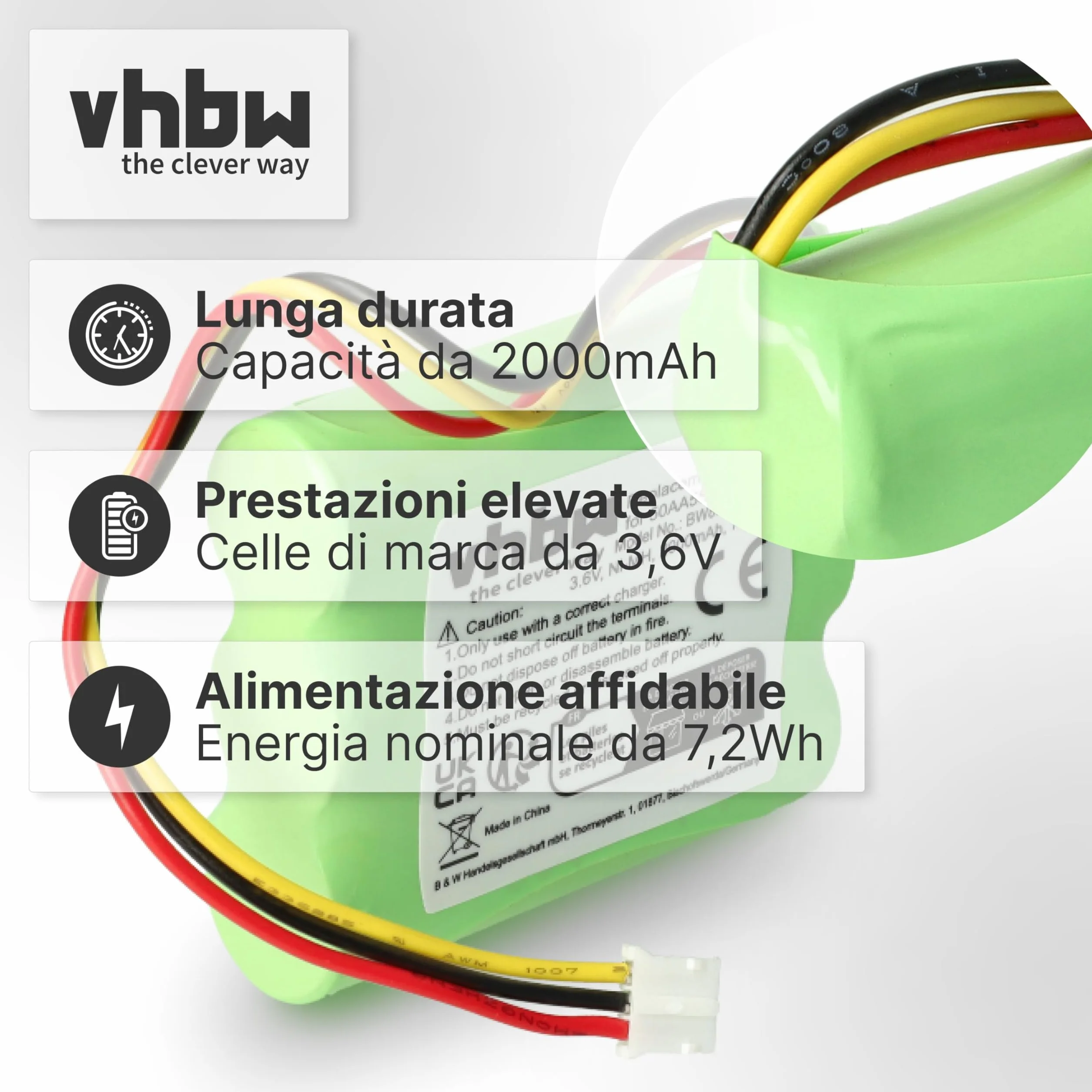 vhbw batteria compatibile con Toniebox Tonie Box radio raccontastorie per bambini (2000mAh, 3,6V, NiMH) - Sostituisce Toniebox 50AA5S