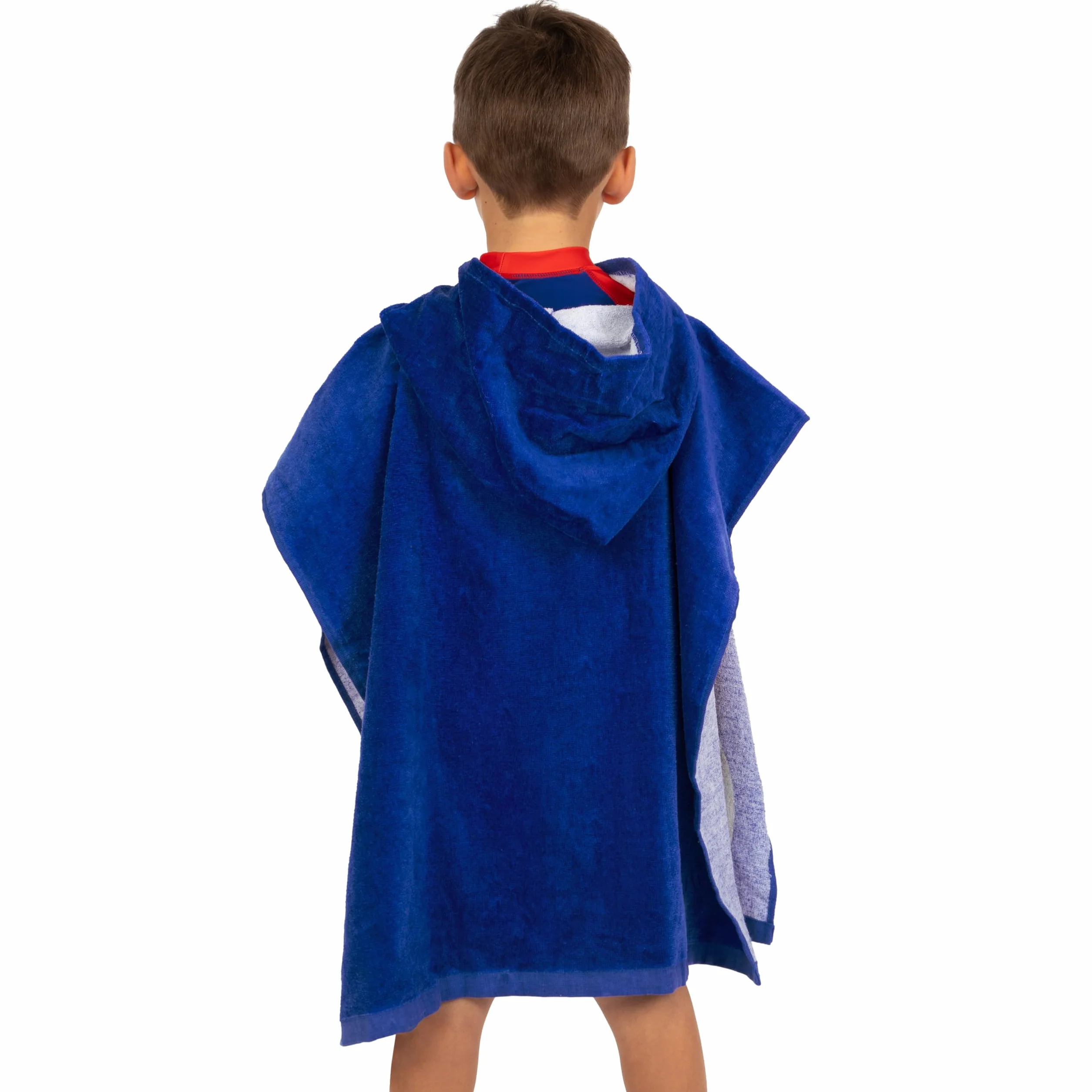 Harry Bear Poncho Mare Bambino, Accappatoio Ragazzo Con Cappuccio, Poncho Bambini Squalo, Accappatoio Bambino Cotone, Taglia Unica, Blu