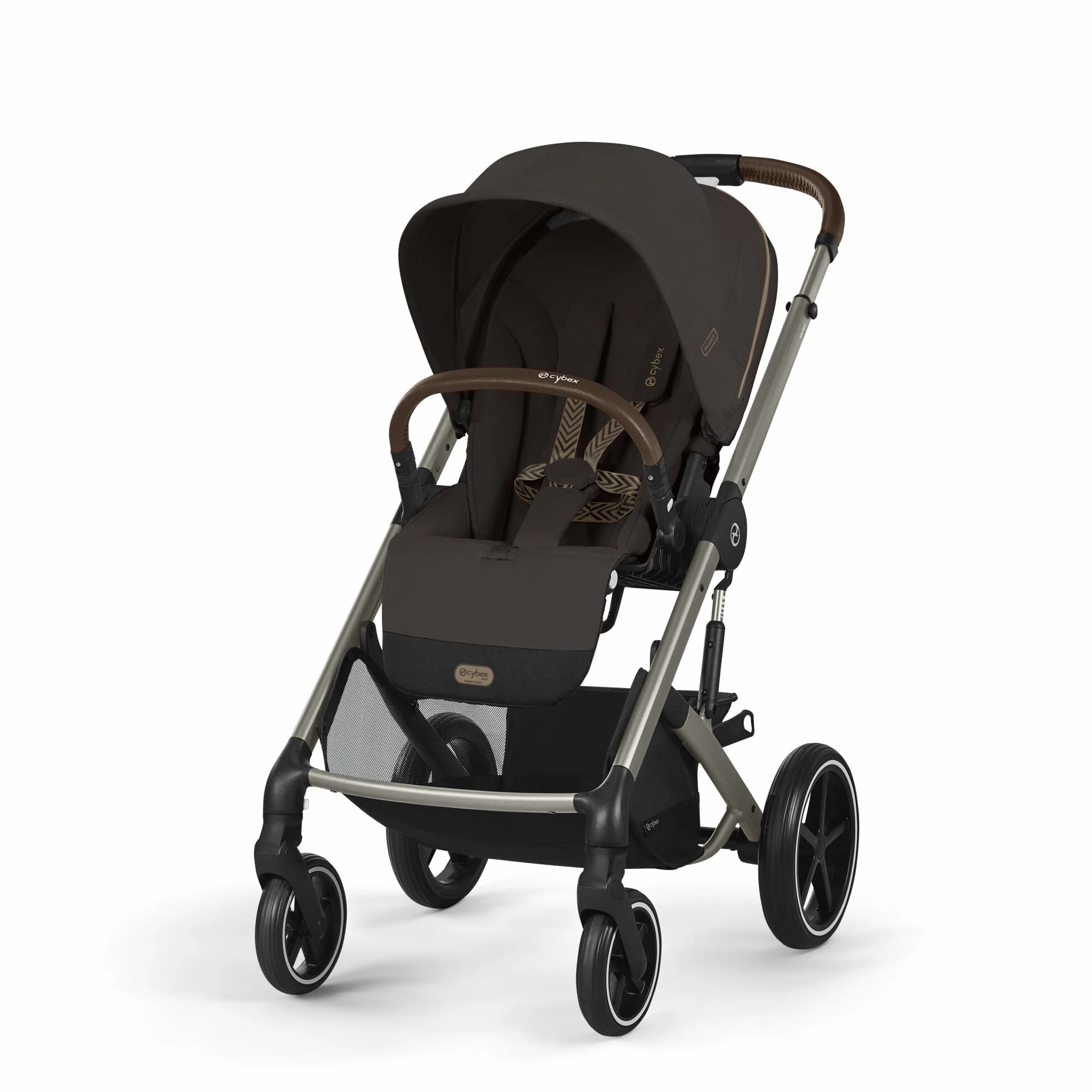 CYBEX Gold Balios S Lux Passeggino, Posizione Reclinabile Ergonomica, Sistema di Cintura con Una Sola Mano, Dalla Nascita Fino a 22 Kg (Circa 4 Anni), Chocolate Brown