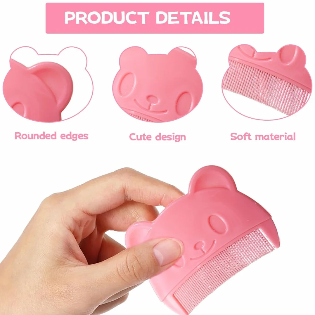 3 Pcs Spazzola Da Bagno, Pettine Neonato,Pettine Crosta Lattea Neonato, Spazzola e Pettine Neonato,Pazzola Per Bambini In Silicone Adatto Per Il Massaggio Del Cuoio Capelluto Del Neonato(Rosa)