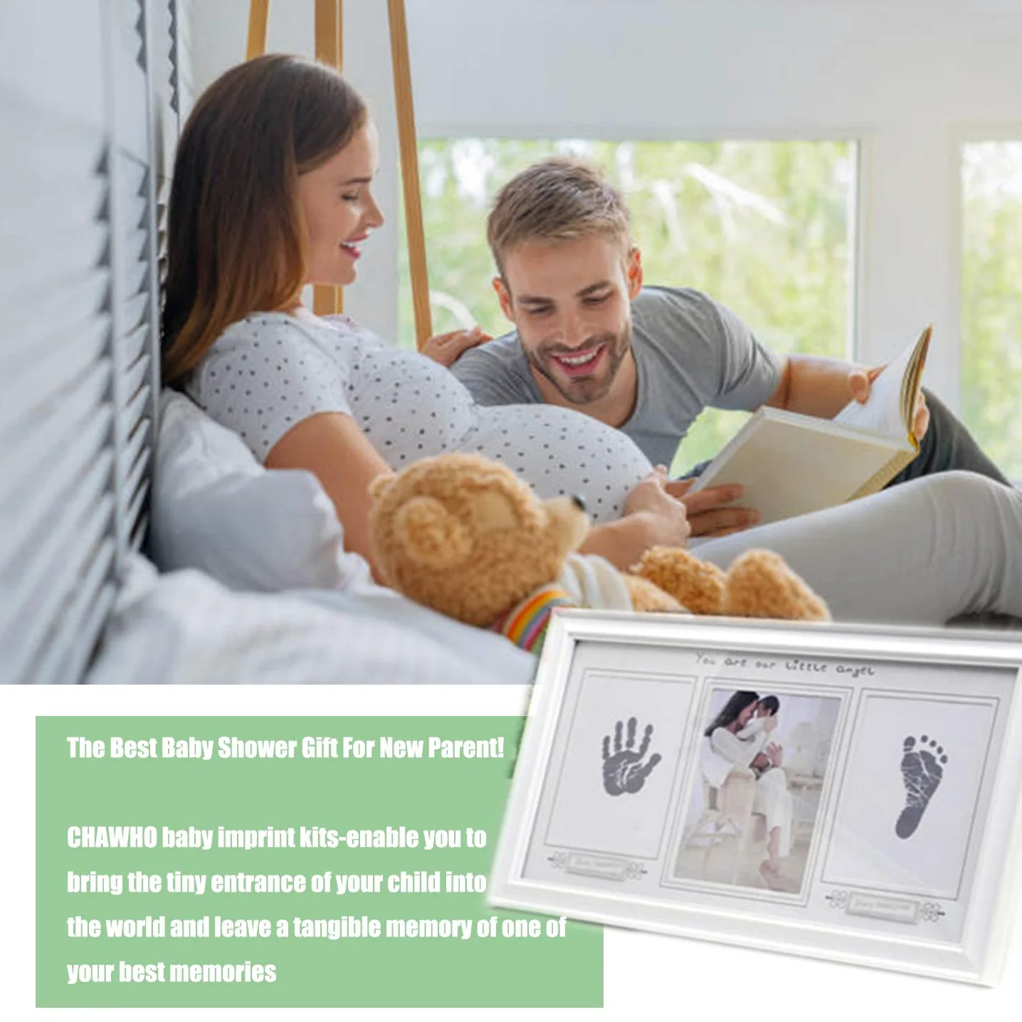 Cornice per impronte Bambino e Neonato Kit Impronta per Mani e Piedi del Neonato - Cornice per foto a inchiostro Porta Bracciali di Nascita Portafoto Regalo perfetto per bambini #5