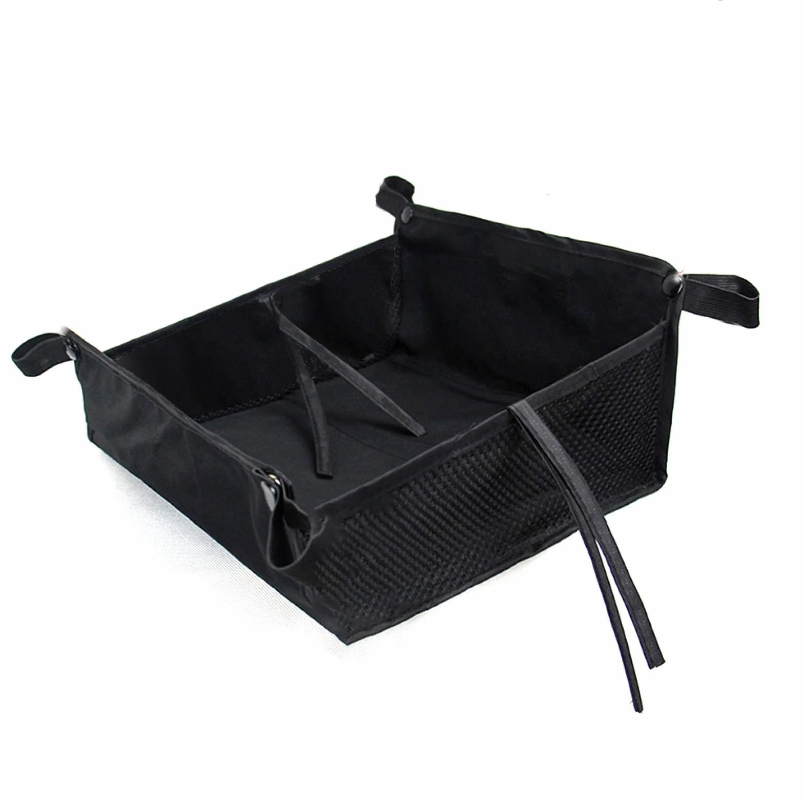 GeKLok Home - Cesto portaoggetti per passeggino, con corde, in tessuto Oxford, accessori universali di grande capacità, colore: nero