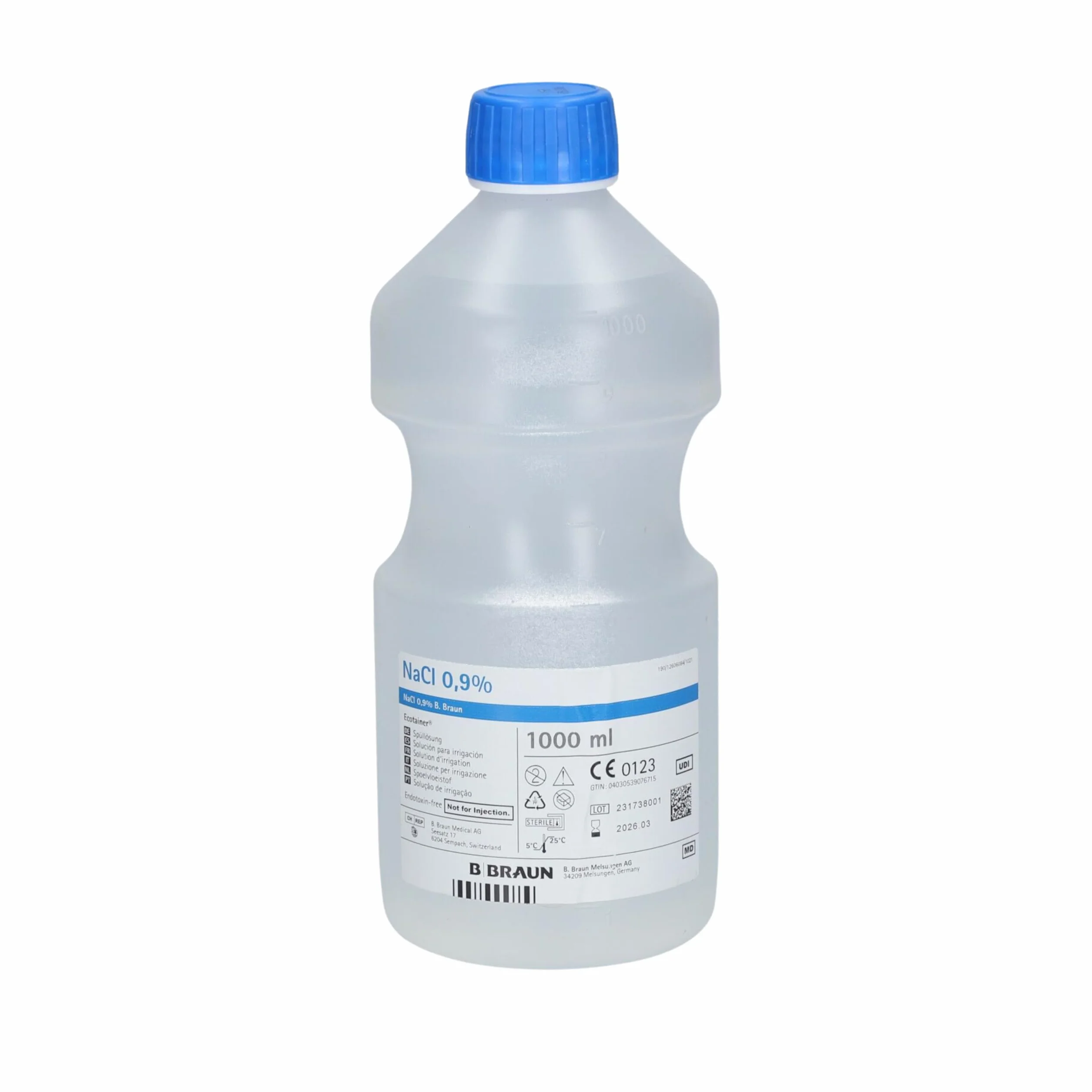 B-BRAUN | Siero Fisiologico | Fluidifica e Umidifica le Mucose Nasali | Elimina le Secrezioni | Permette il Risciacquo e il Trattamento delle Ferite | Idratazione delle Bende | Confezione da 2 x 1 L