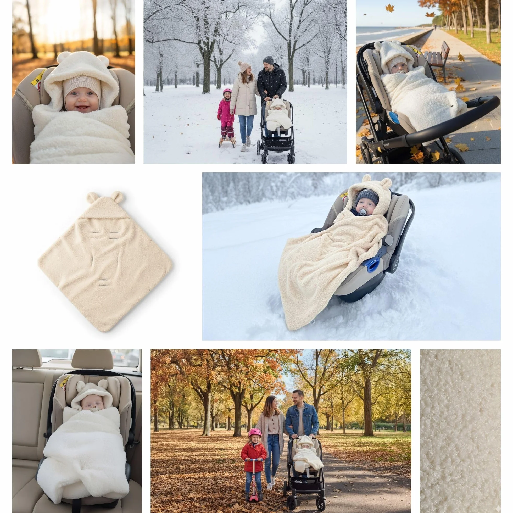 Copertina Avvolgente Seggiolino Auto Neonato Sacco Nanna Invernale Footmuff Passeggino Accessorio Neonati Bimbi Piccoli Calda Morbida