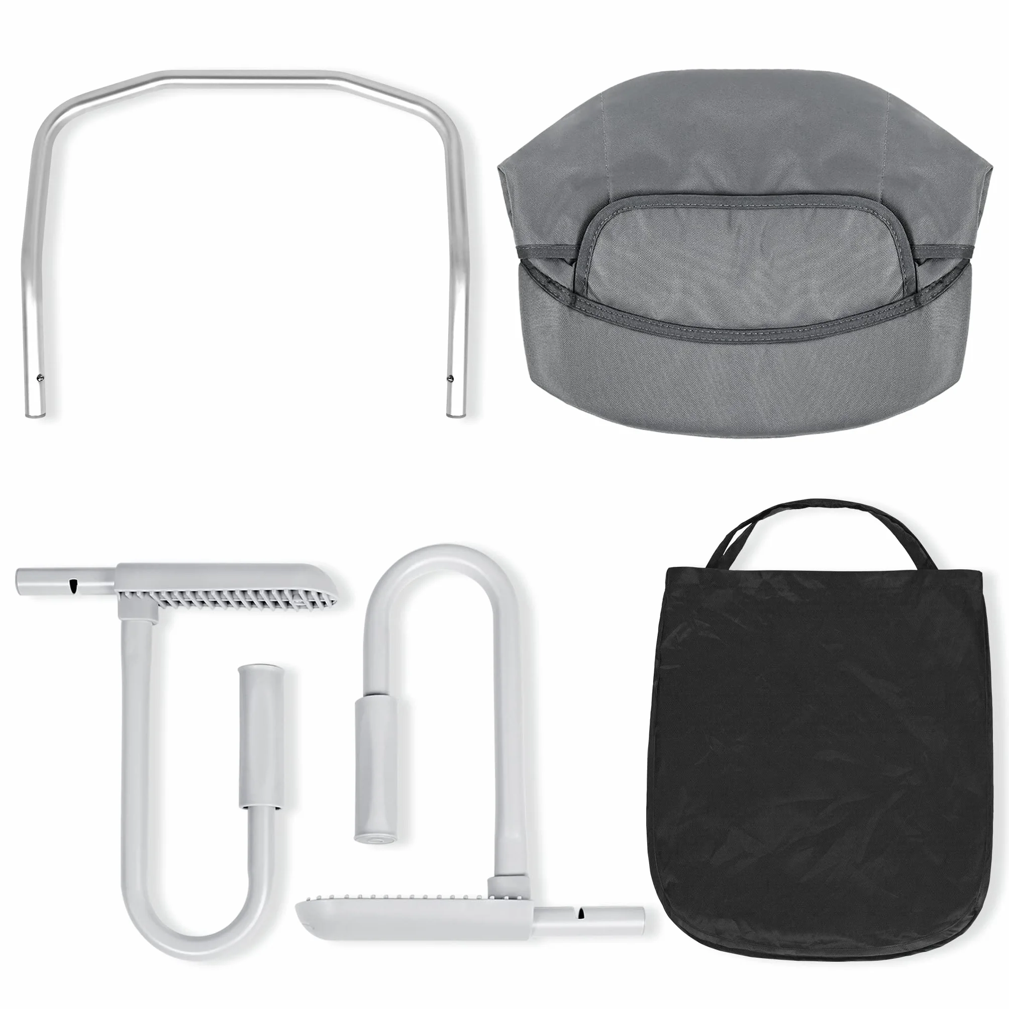 YUENFONG Sedile da Tavolo Pieghevole per Bambini Con Borsa e Posti Non Slittamento, per 2-8 cm di Spessore (Grigio)