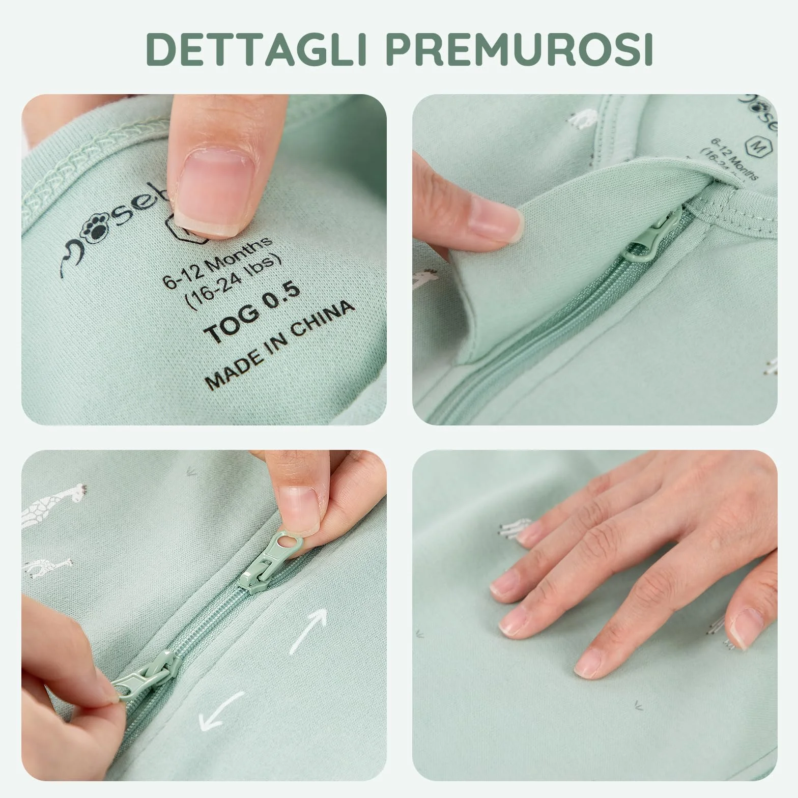Mosebears 0.5 Tog Sacco Nanna in Cotone per Neonati, Estate - Per Bambini e Bambine