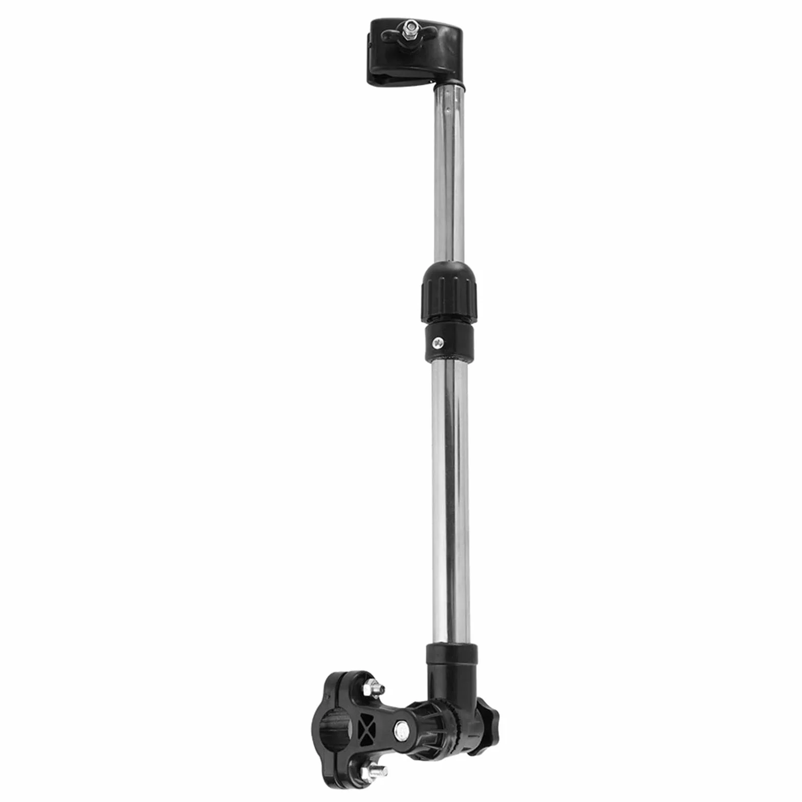 MBC - Portaombrelli in acciaio inox, retrattile per passeggino, regolazione telescopica verso il basso, adatto per manubrio da 0,8 a 1 pollici, default
