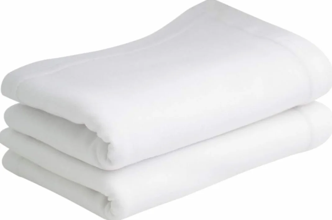 Bloomsbury Mill - Confezione doppia - 100% puro cotone biologico - Lenzuola in morbido jersey senza angoli - Carrozzina/culla - Bianco - 75 x 100 cm