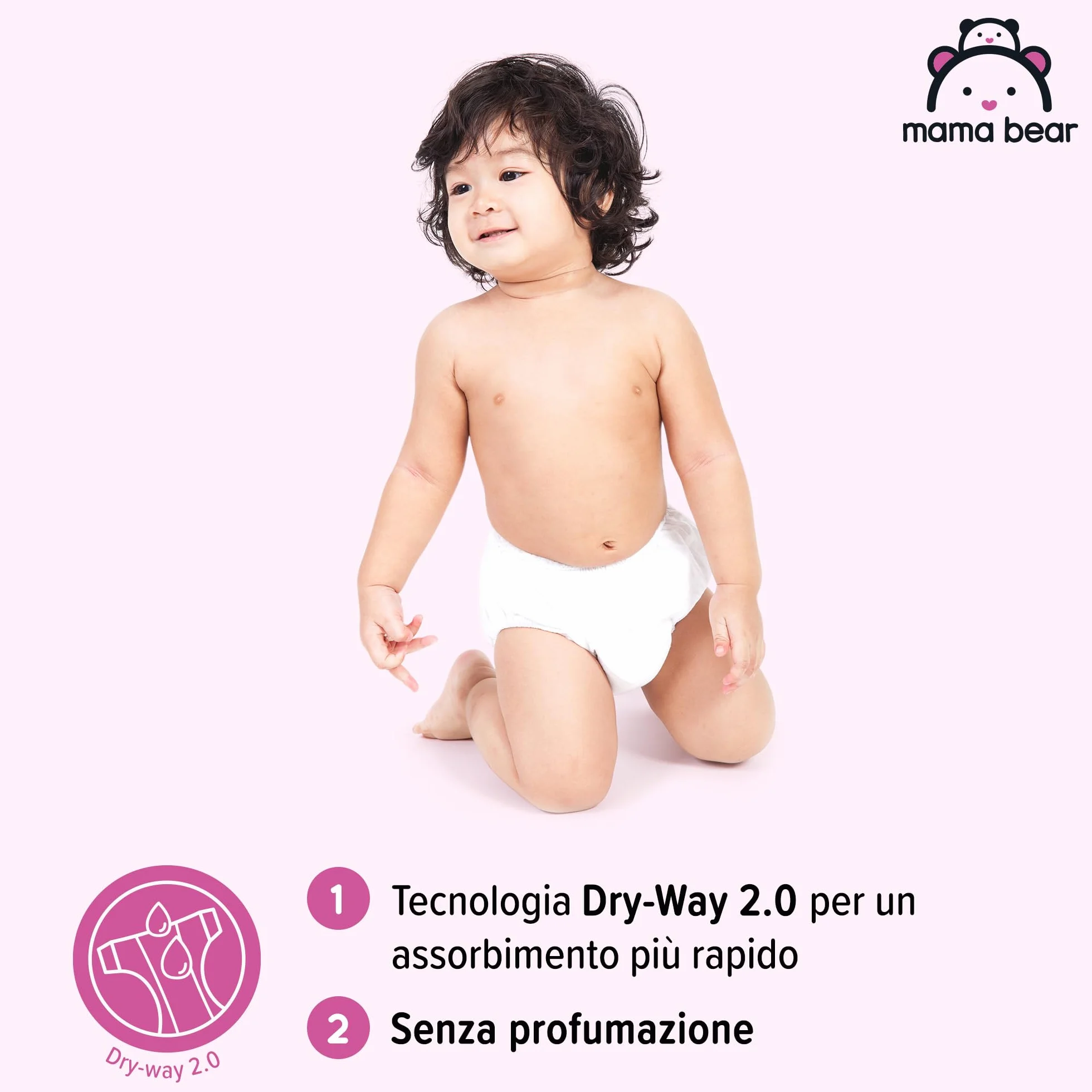Marchio Amazon - Mama Bear Disney Pannolini ultra-asciutti, Taglia 5+ (11-17 kg), Bianco, 72 Unità