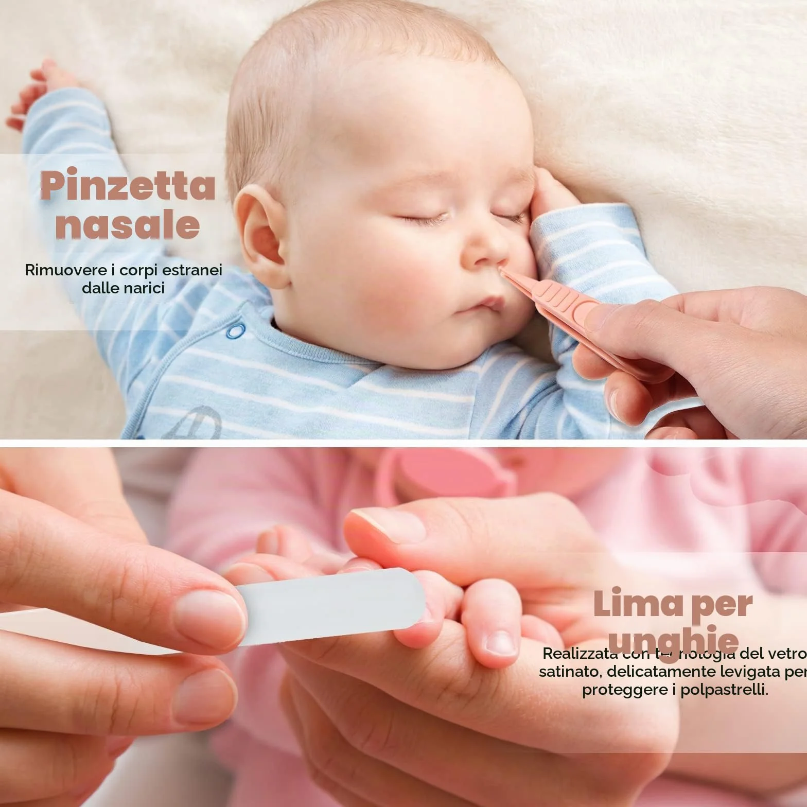 Set di tagliaunghie per neonati con simpatica custodia, set di lime per unghie e piedi per manicure e pedicure neonatale, regalo per la neomamma