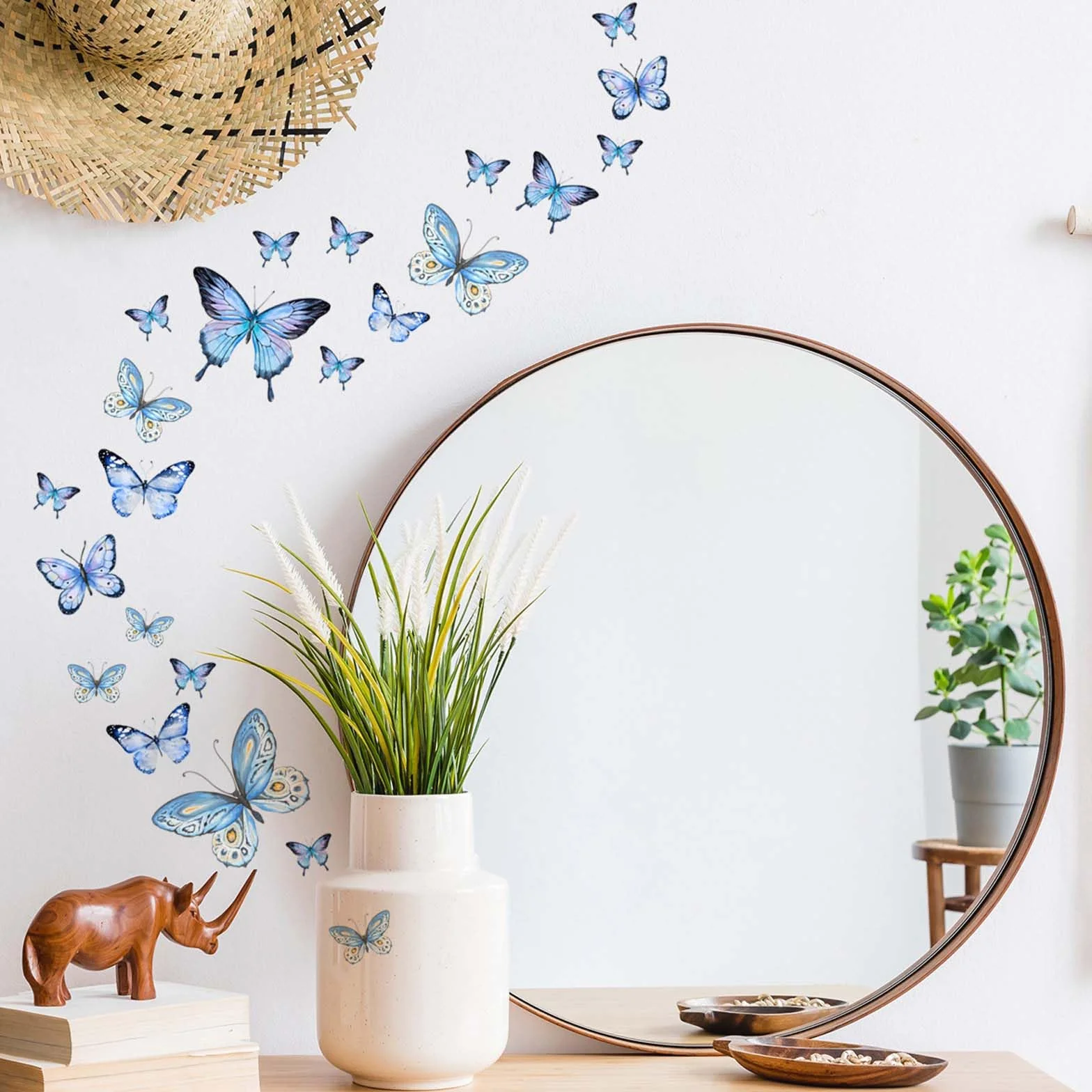 Adesivi Murali Luminose Fluorescenti al Buio, Stickers Murali Farfalla Decorazioni Parete Effetto Notte per Camera da Letto Soggiorno Cameretta Bambini Farfalle Decorative Blu