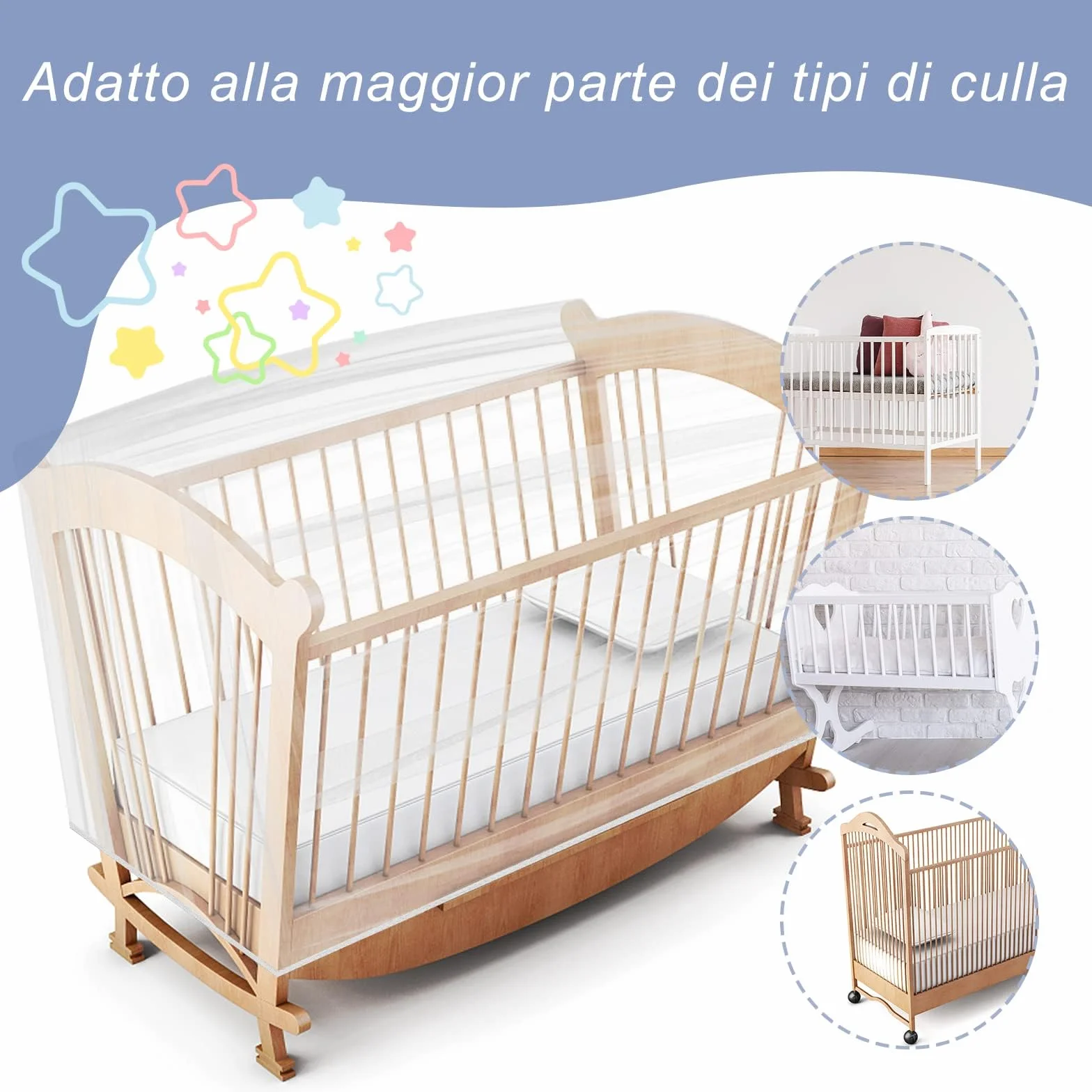 faburo Zanzariera Lettino Bambini per Passeggino, Seggiolino Auto, Culla e Lettino da Viaggio Adatto sia per Attività al Chiuso che All'aperto, 145 * 80 * 90cm