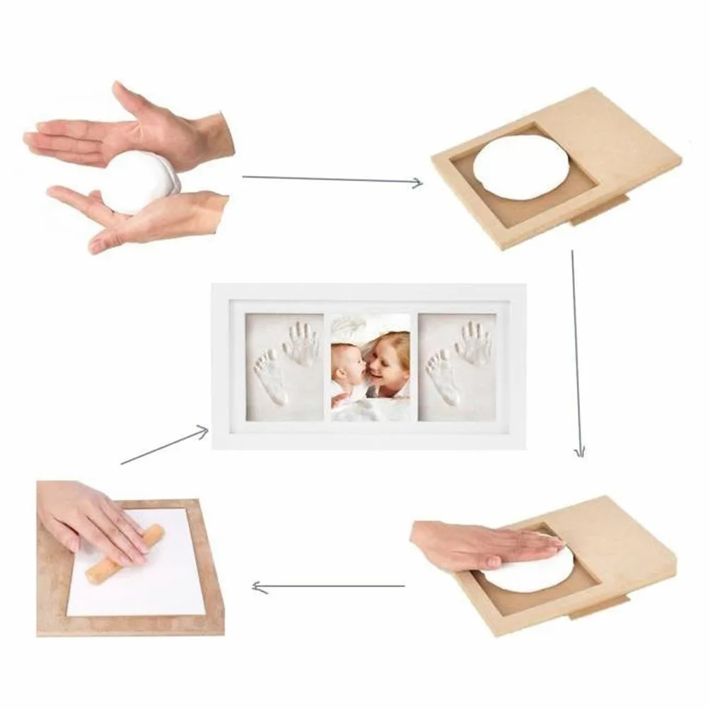 Cornice con impronta bimbo in argilla Kit Impronta per Mani e Piedi del Neonato - Impronta Bambino neonato cornice per foto di fango con stampa di mani e piedi del bambino Il regalo bimbo perfetto #3