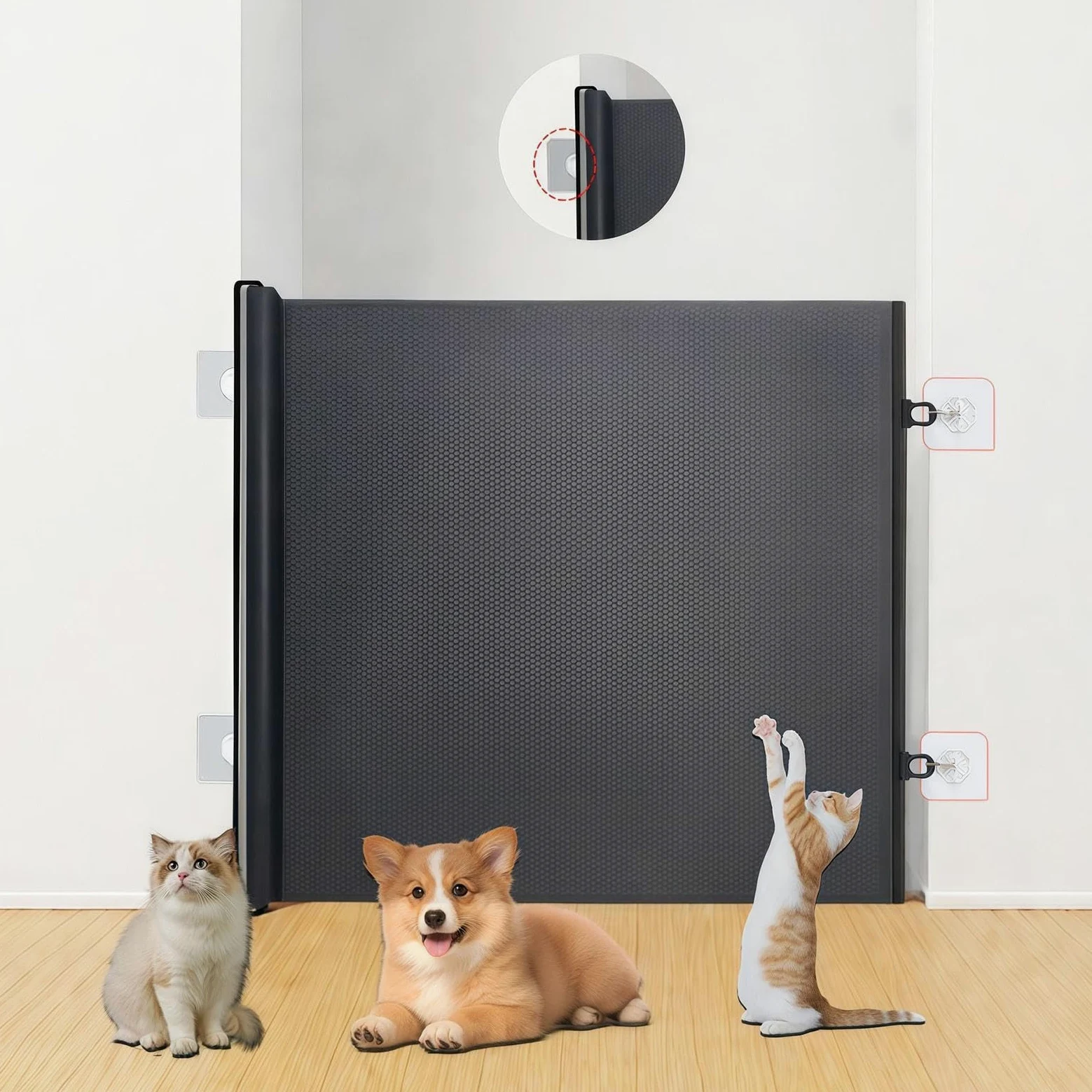 Cancelletto Estensibile Per Animali - Cancelletto Sicurezza Estensibile In Rete Per Bambini E Cani - Portatile Cancello Barriera Sicurezza Griglia Espandibile Per Porte Scale Corridoi Interni Esterni