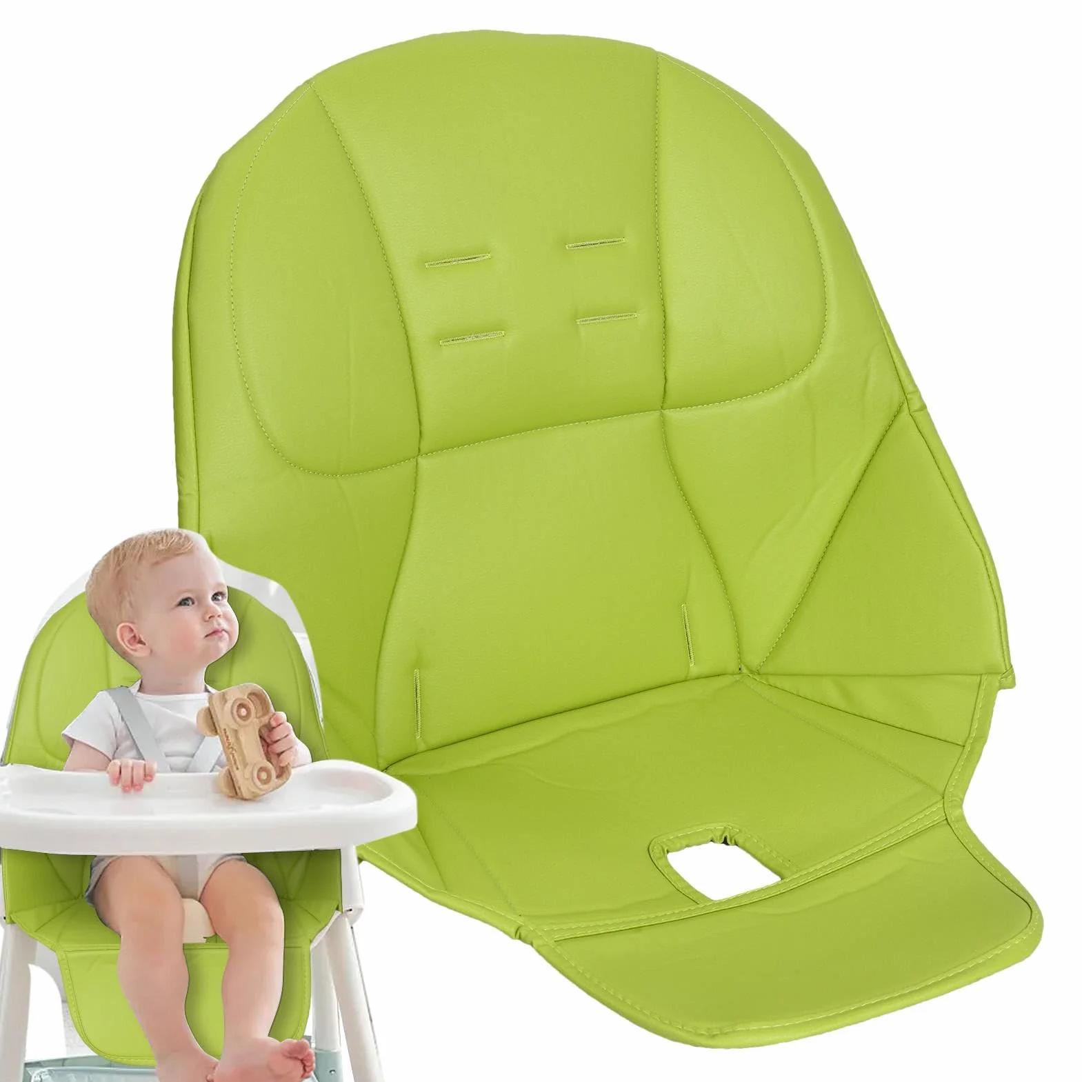 Peg Perego Tatamia - Coprisedia per seggiolone, cuscino di ricambio per sedia da pranzo, facile da installare, traspirante, in pelle PU con seduta imbottita