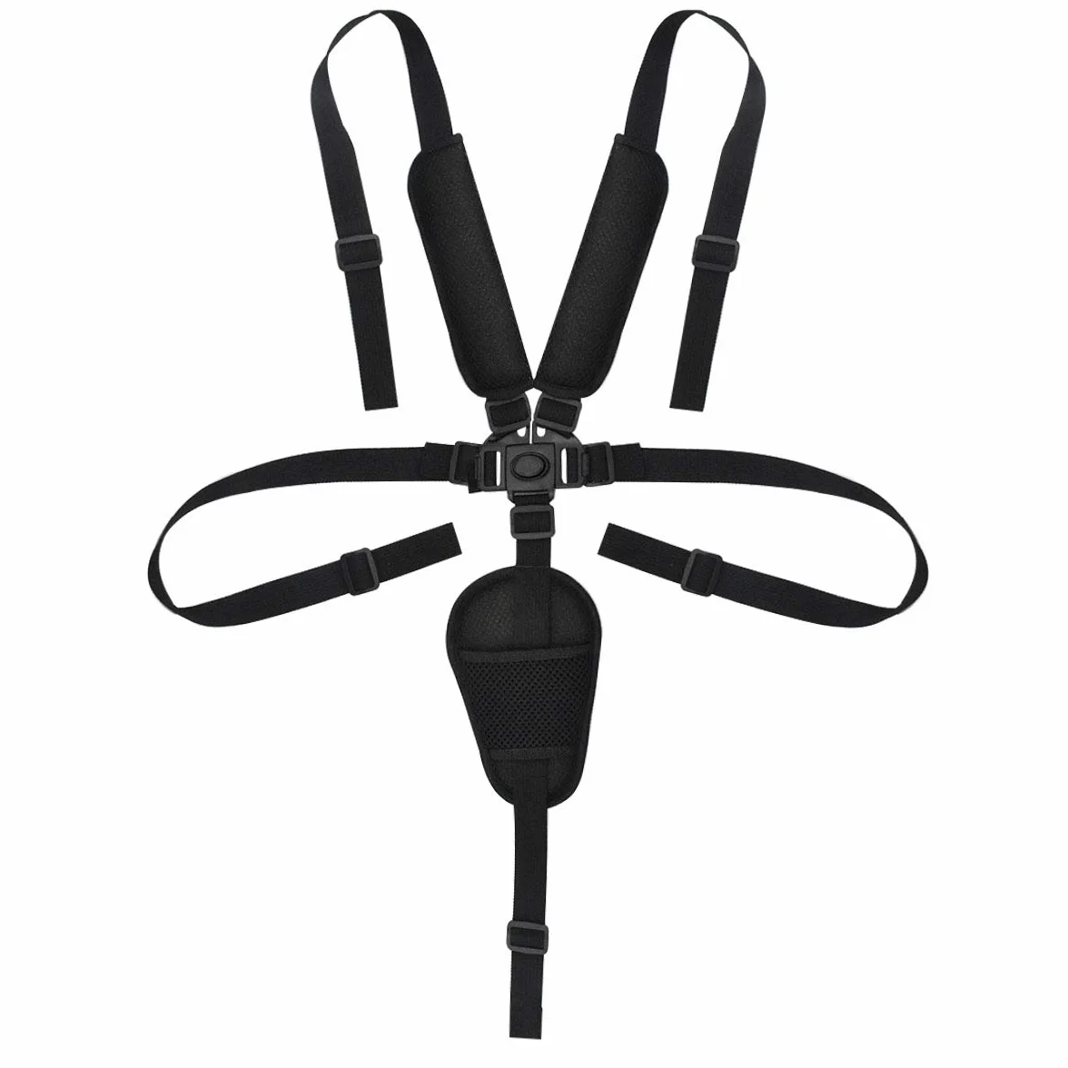 Cinture Universali per Seggiolone,Cintura di Sicurezza a 5 Punti Regolabile,Cinture Passeggino,con Spalline e Protezioni,per Seggiolone, Passeggino e Seggiolino per Bambini,Nero