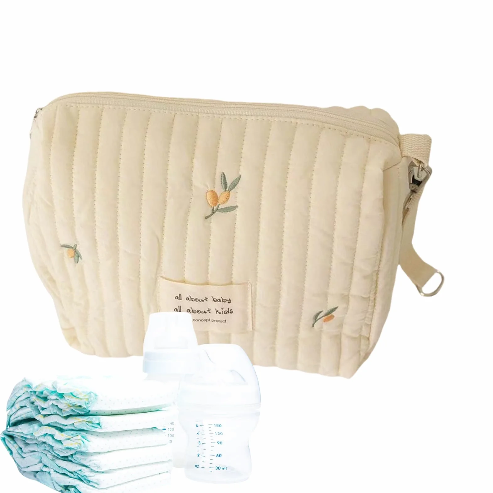 Generico Borsa Da Viaggio Per Passeggino | Borsa Da Viaggio Per Passeggino,Borsa con Zip Grande Capacità per Biberon Salviette Telefono Chiavi e Accessori Pulizia