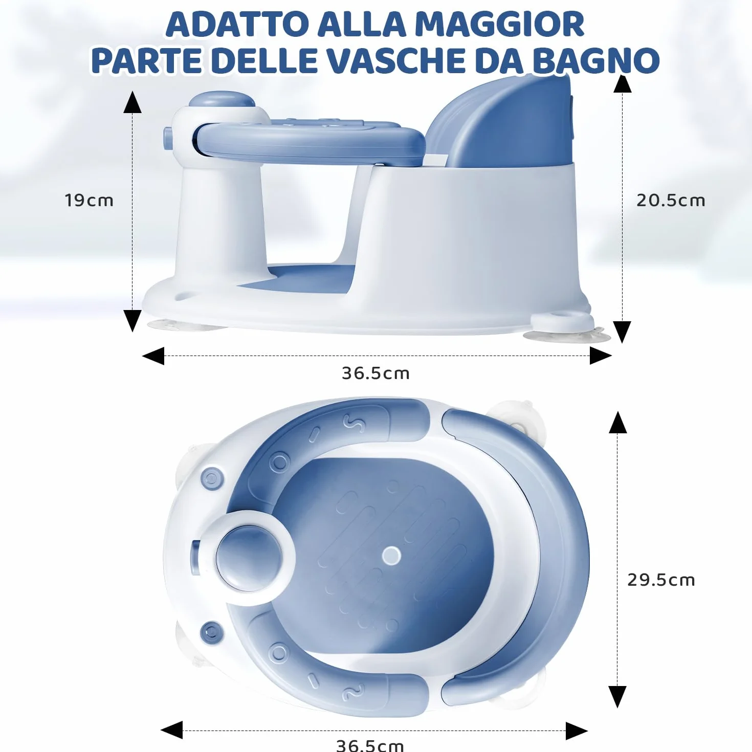 Seggiolino per vasca da bagno per neonati/bambini, per bambini da 6 a 12 a 24 mesi, essenziale per il bagnetto, ottimo regalo per neonati e neomamme
