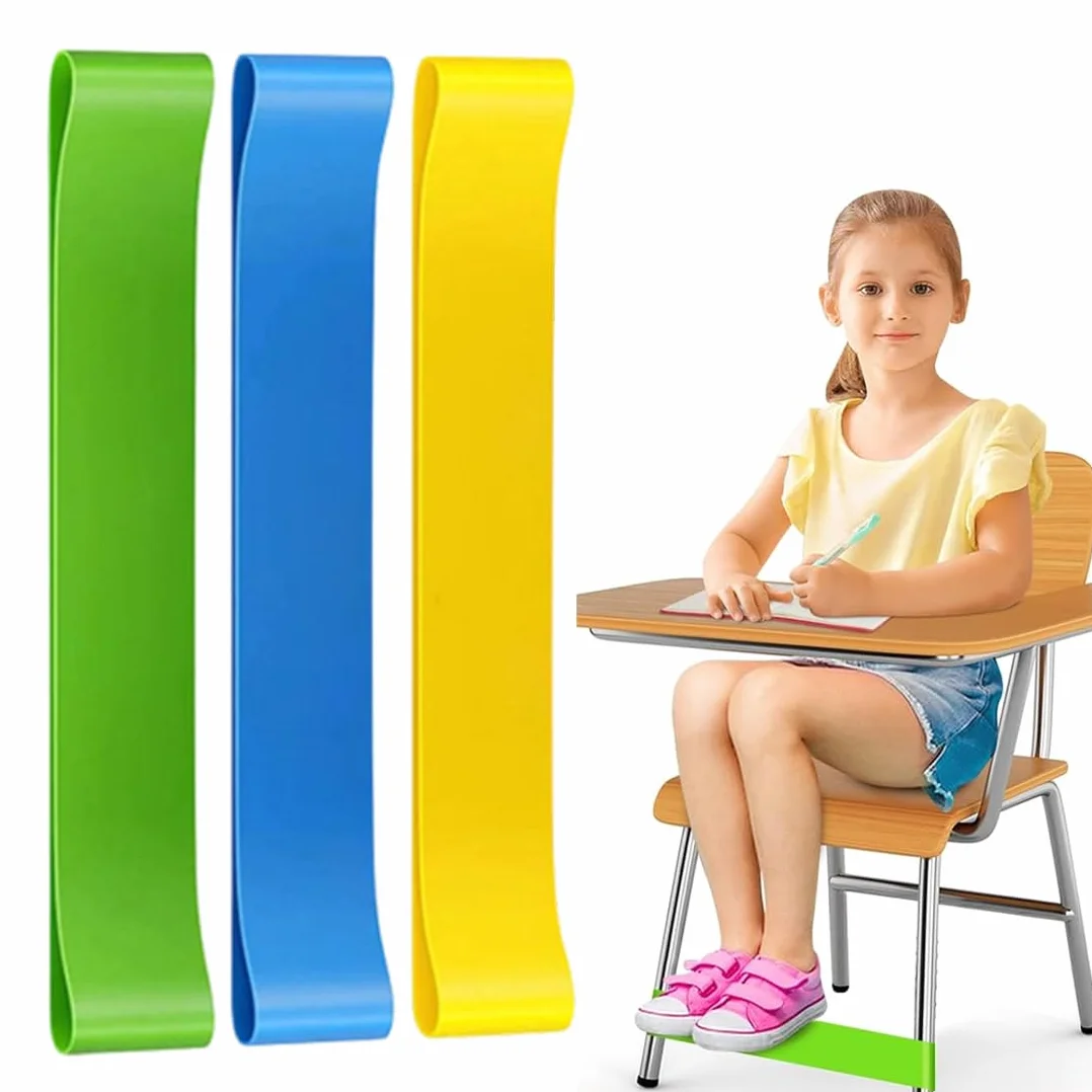 3 Pezzi Elastici per Sedia per Bambini, Cinghie Elastiche per Sedie per Bambini, Fidget Cinghie per Seduta, Fasce per Sedie Fidget, Foot Bands Chair Fidget Bands, ideali per ADHD