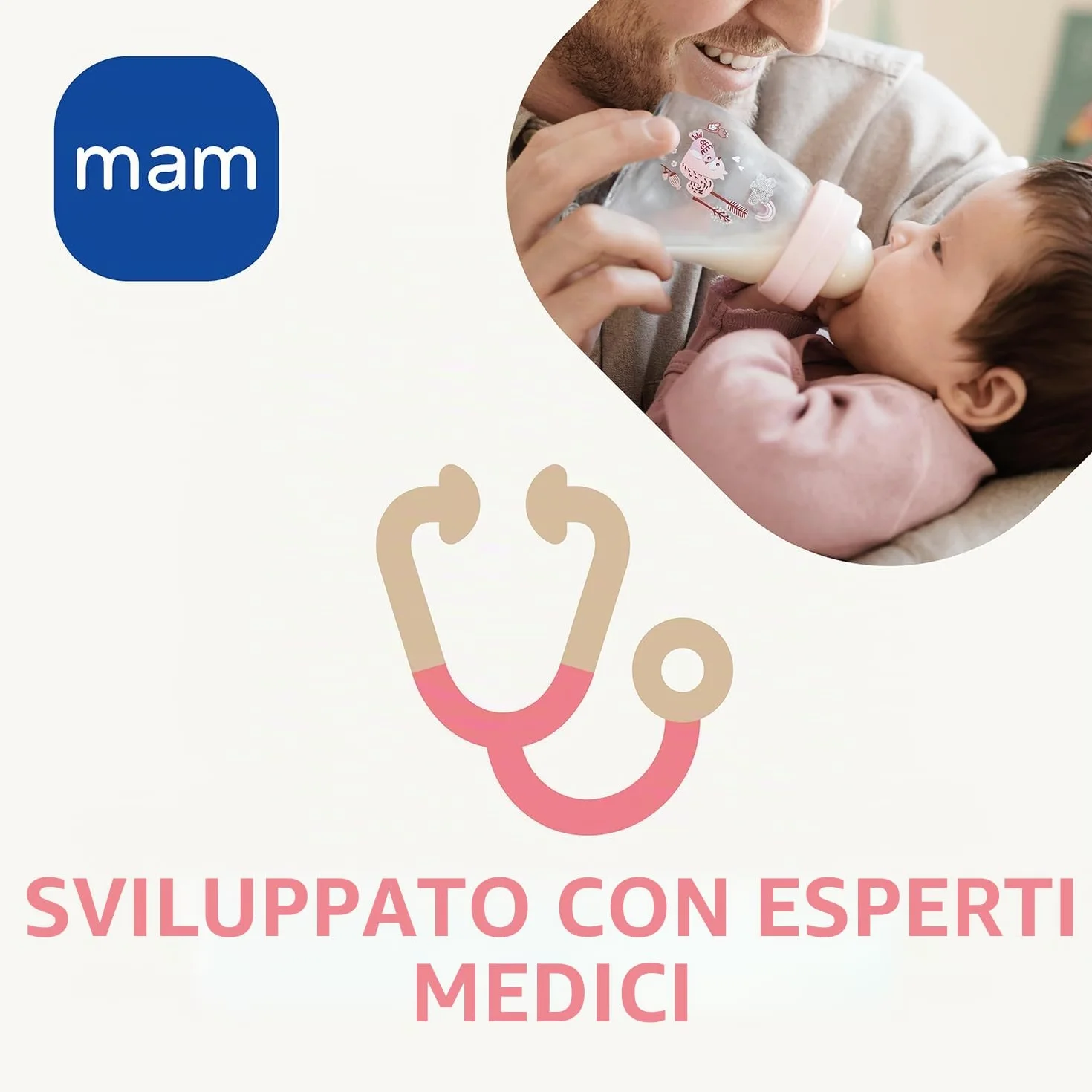 MAM Biberon in vetro, neonato, 0-2 mesi, 170 ml, con tettarella 1 a flusso lento in silicone, facile da pulire, Feel Good, neutro, confezione da 1