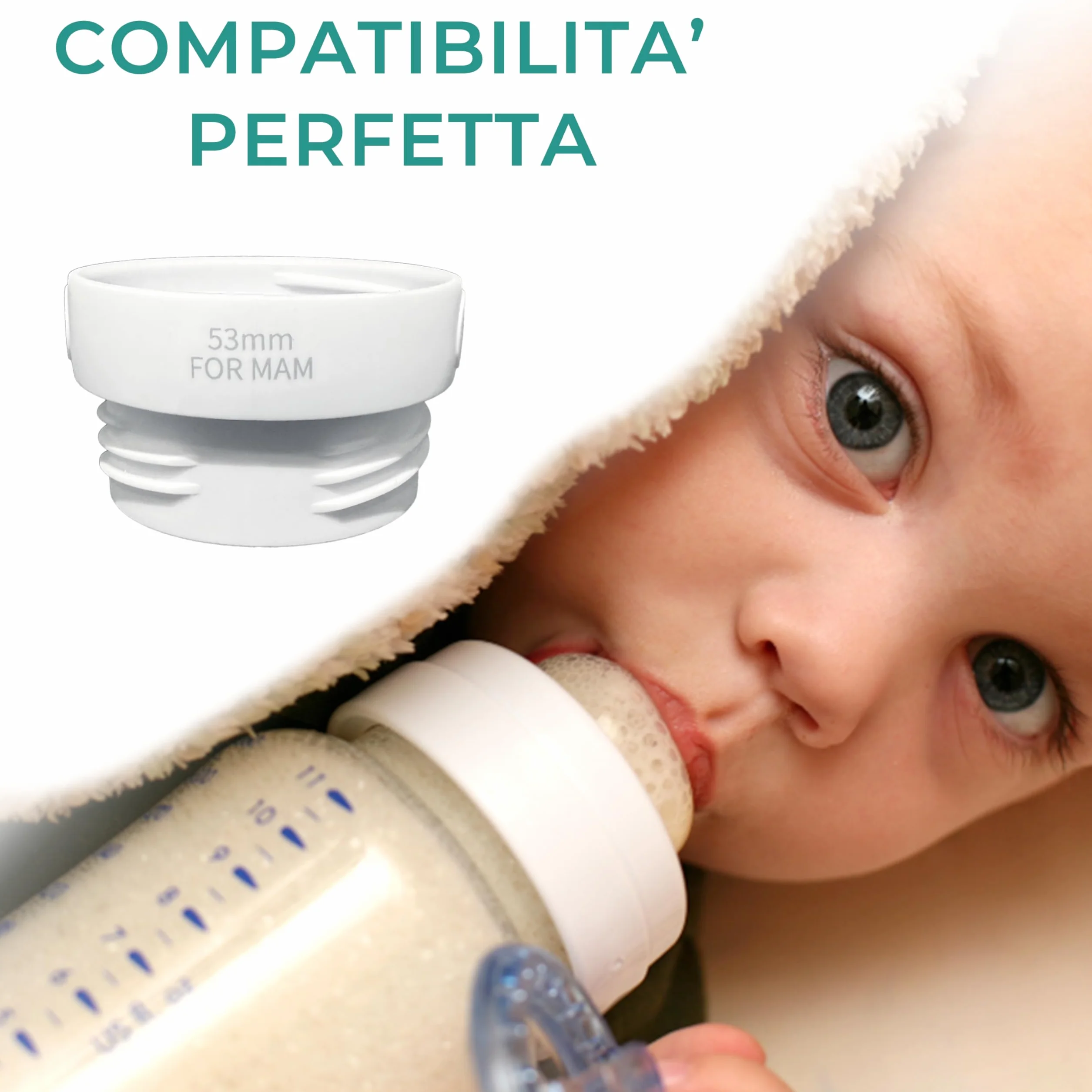 MANAMI - Adattatore per Biberon MAM - Adattatore Scaldabiberon - Compatibile con Scaldabiberon 050 mm - Attacco Universale - Facile da Usare e Pulire - Adattatore Scaldalatte materno