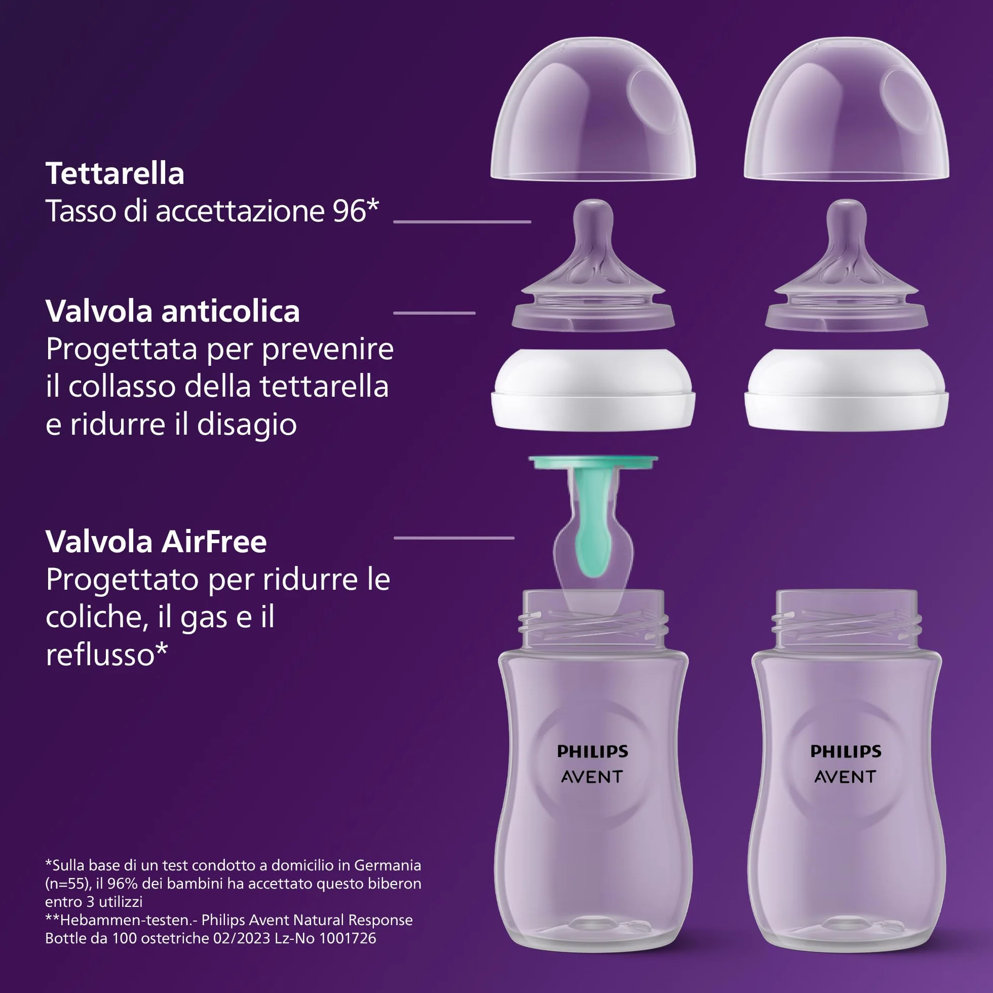 Philips Avent Set regalo con 1 ciuccio, 4 biberon e scovolino per pulizia