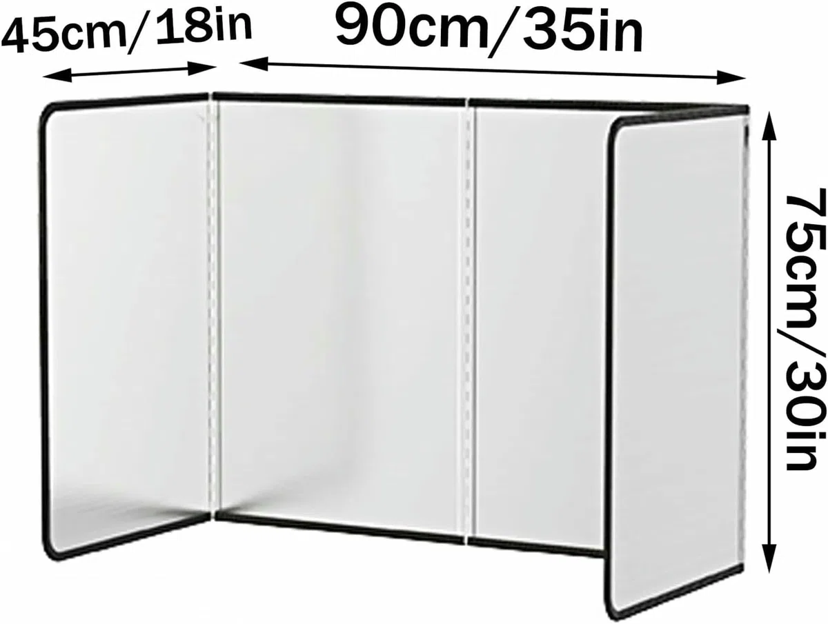 Protezione antispruzzo di Grasso per fornelli Pieghevoli, Protezione antispruzzi per padelle, Protezione per Scudo antispruzzo da Cucina, per Protezione Schermo Stufa (4 Sides 75x90x45cm)