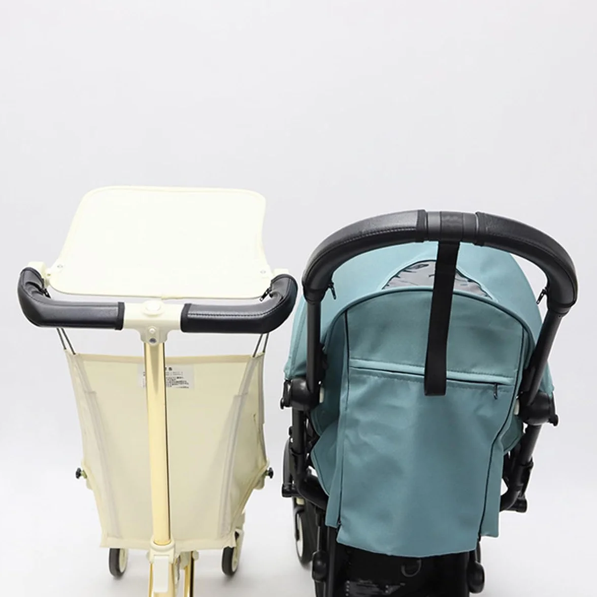 Copertura per maniglia del passeggino compatibile con YOYO3 Paraurti per passeggino Accessori con cerniera aperta, pelle vegana, nera