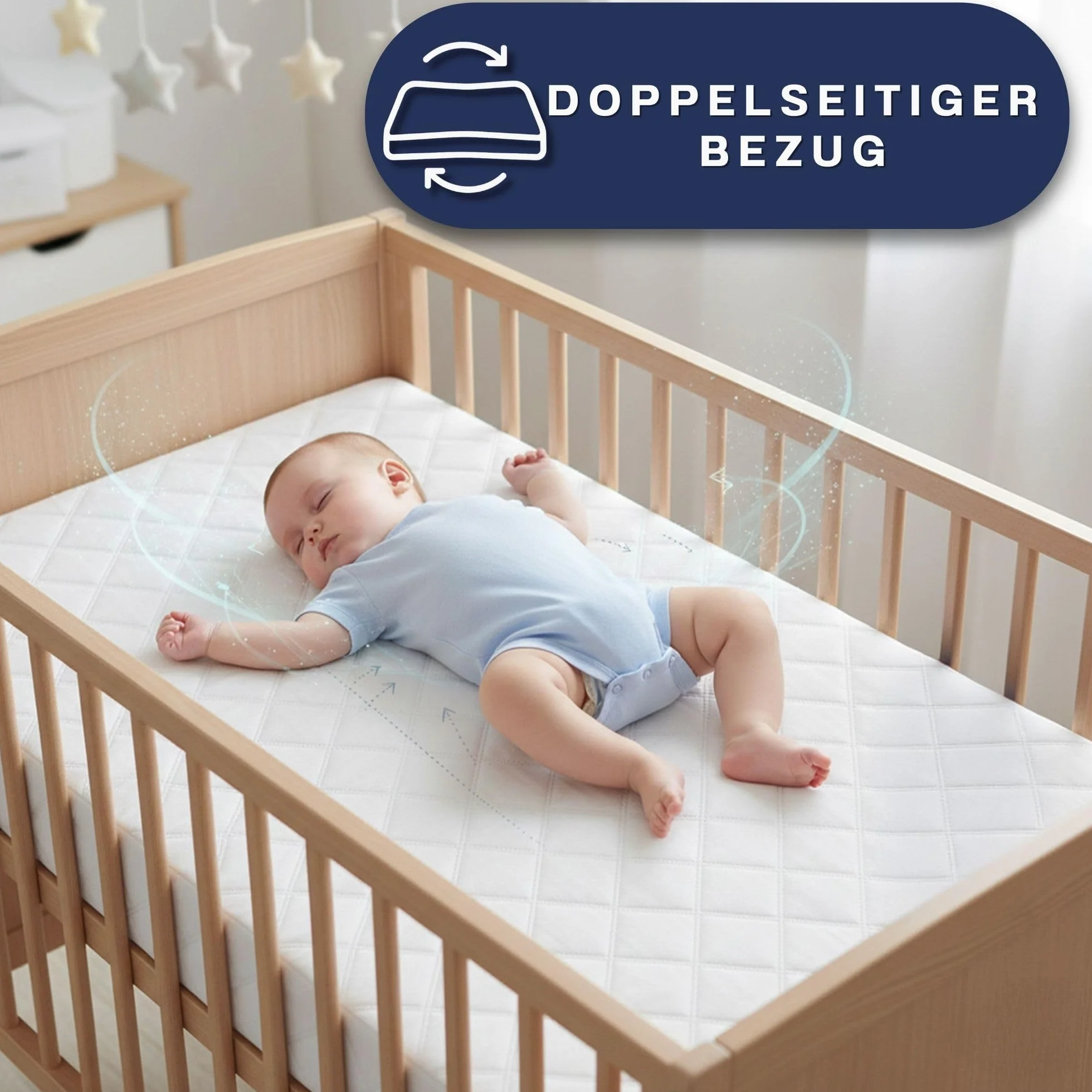 Totsy Baby Materasso lettino neonato 70x140 cm - materassi per culla e divano letto o materassino arrotolato da campeggio in schiuma traspirante con fodera lavabile 70 x 140 Oeko-Tex