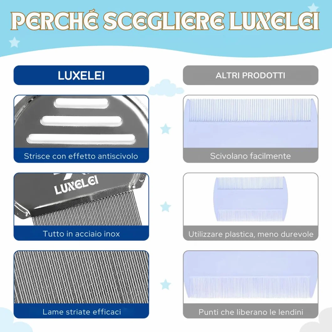 Pettine Pidocchi e Lendini Raccomandato dai Pediatri - Pettine Pidocchi Bambini