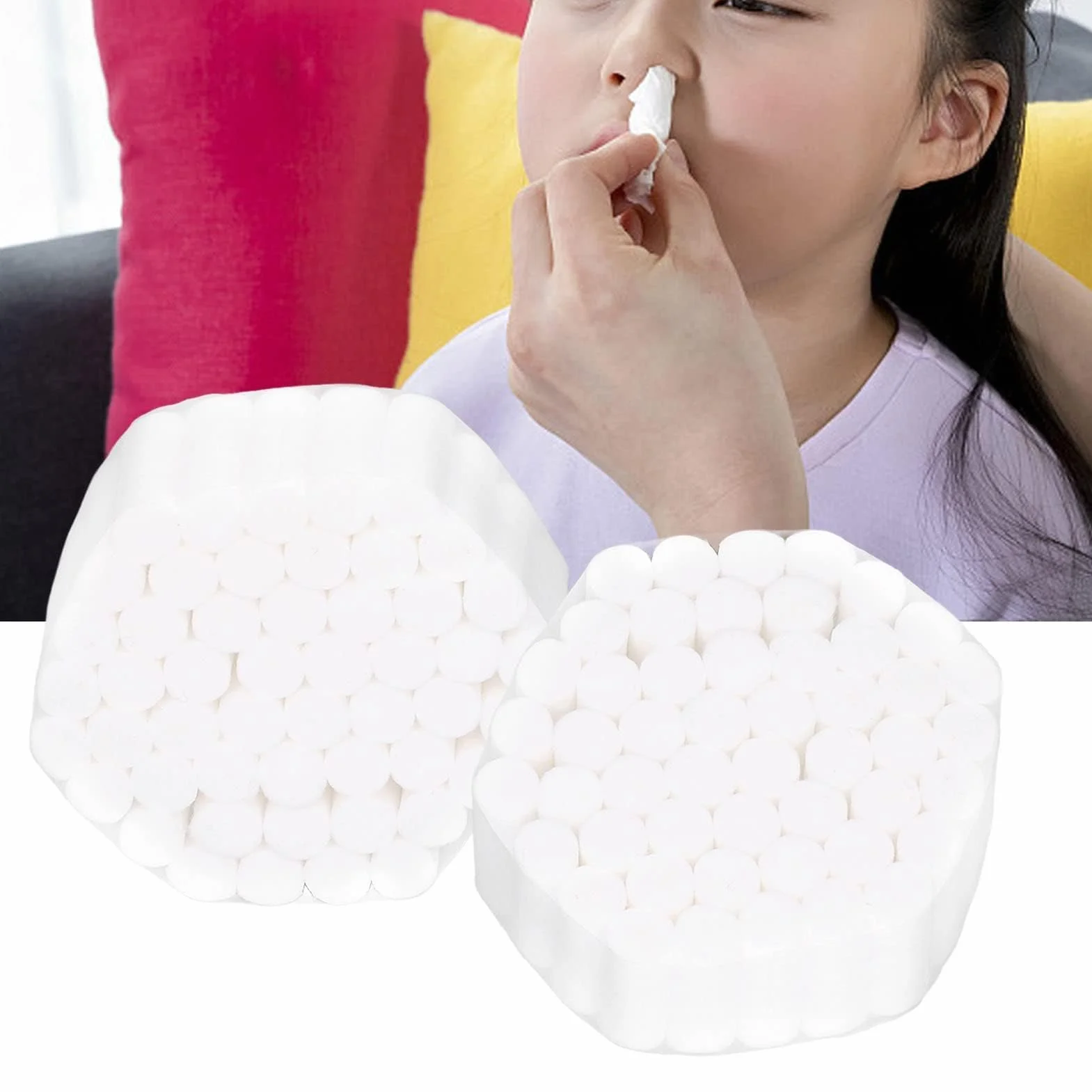 Agatige 100 Pezzi Tappo di sanguinamento nasale per Bambini, tampone di Cotone emostatico Altamente Assorbente per Bocca e Naso