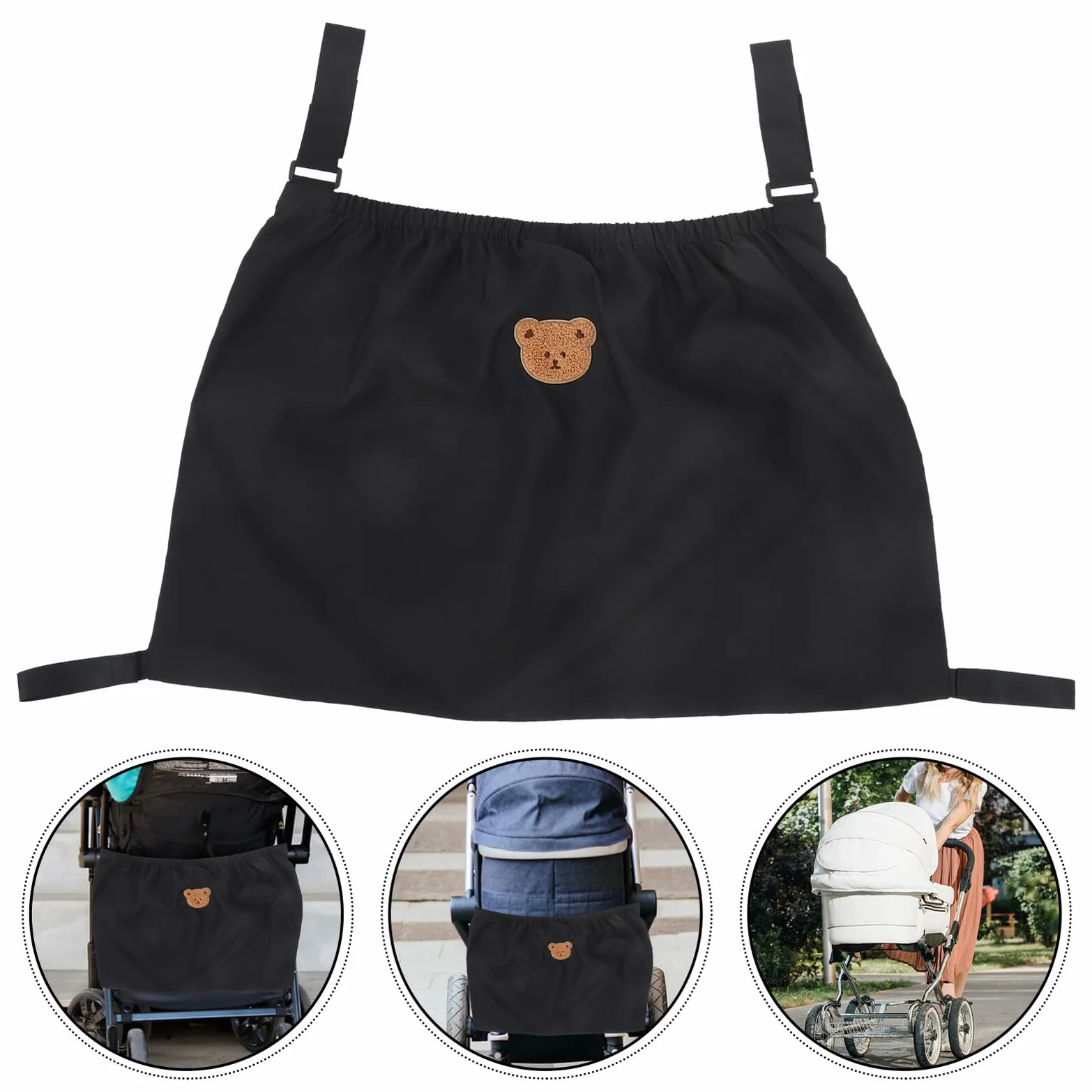 KOMBIUDA per passeggino cesti appesi sacca passeggino per pannolini organizer stoccaggio nylon Nero