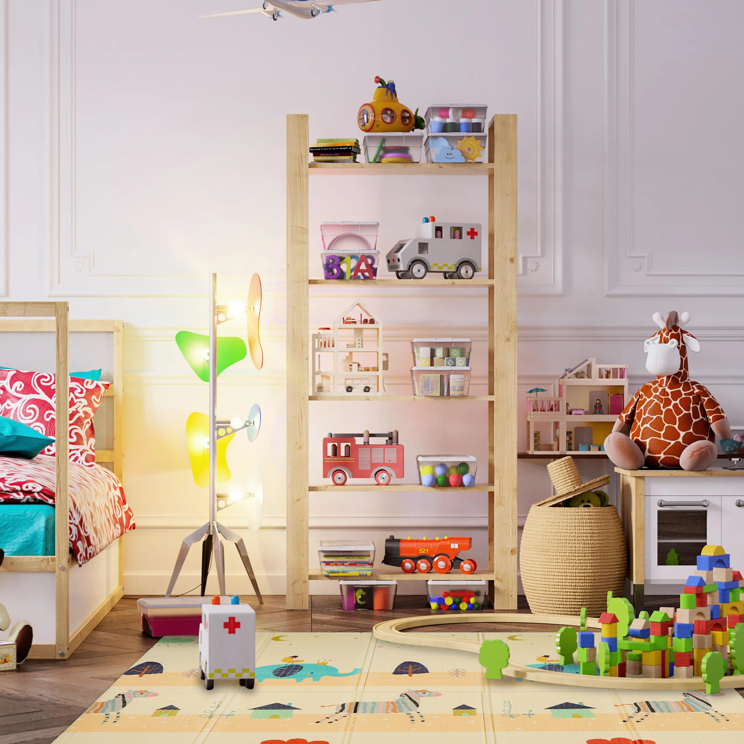 Relaxdays Tappeto Gioco per Bambini e Neonati, Tappetino per Gattonare, LxP: 200x180 cm, in Gomma XPE Atossica, Colorato