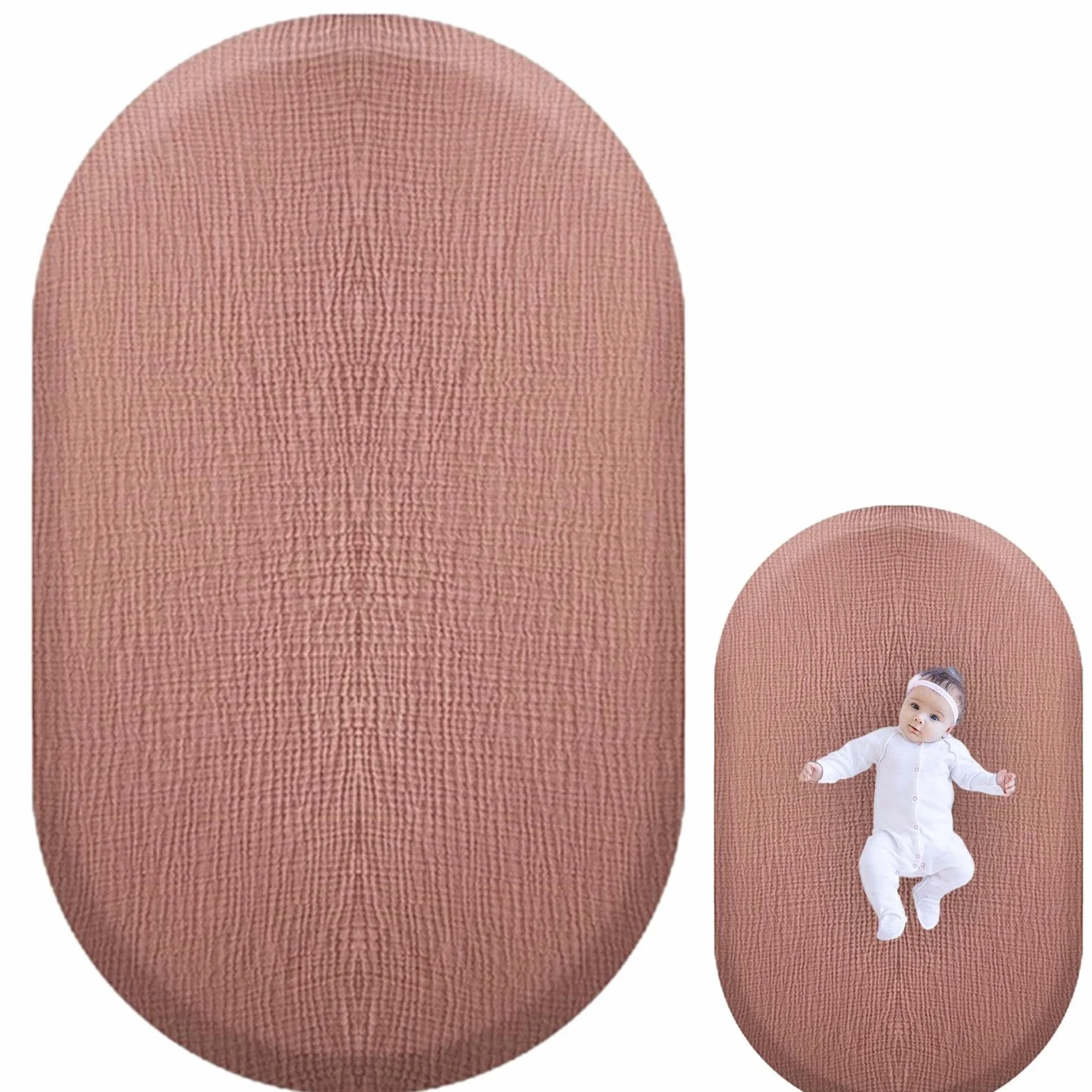 1/6 lenzuola per culla per bambini e bambine, in garza neutra, comodi lenzuolo con angoli per culla per ragazzi e ragazze, 82 x 42,9 x 9,9 cm