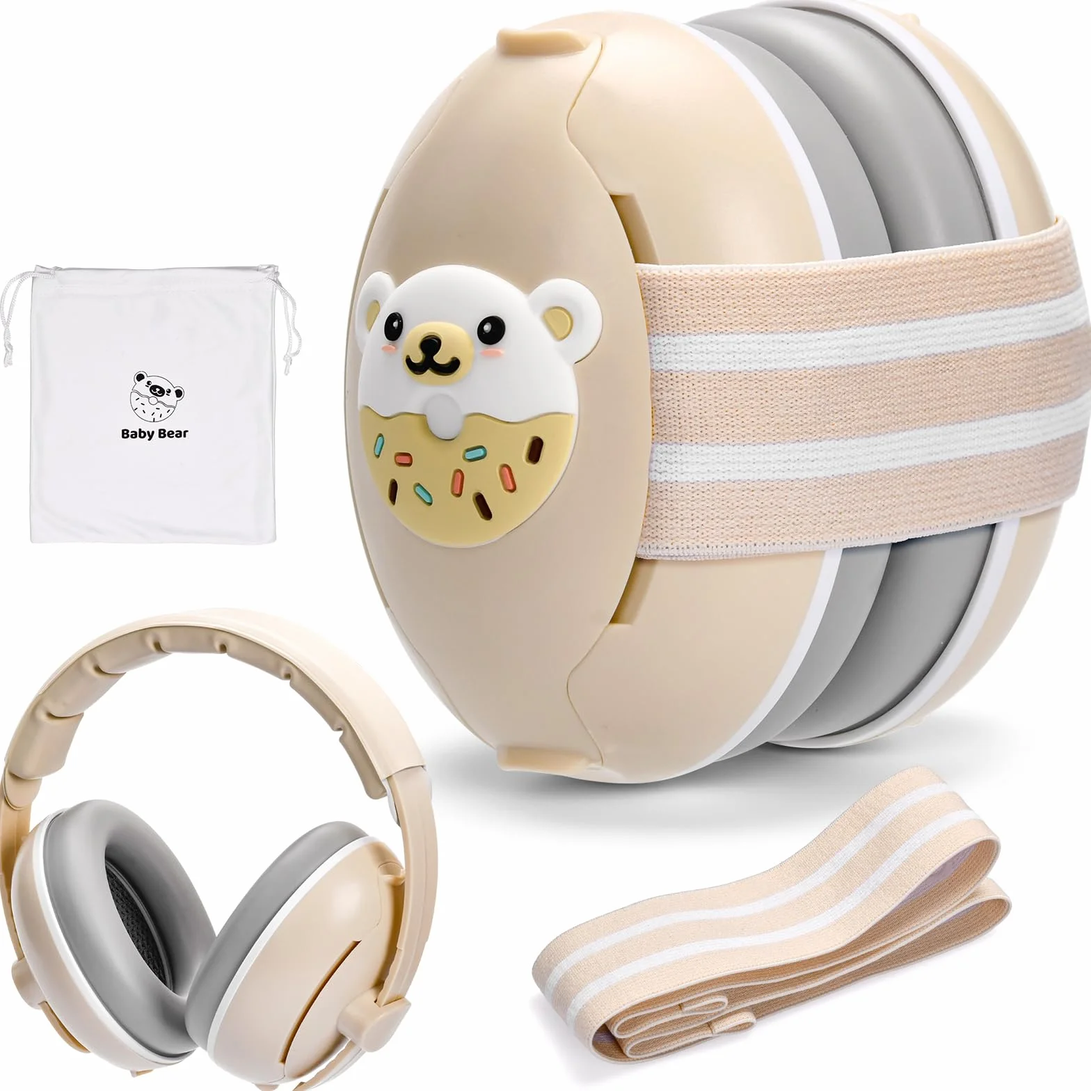 Cuffie Anti-Rumore Bambino 2-in-1, Cuffie Anti-Rumore Regolabili in Taglia, Cuffie Di Protezione Contro il Rumore Per Neonati, Adatte Ai Bambini Da 3 A 48 Mesi Dalla Nascita